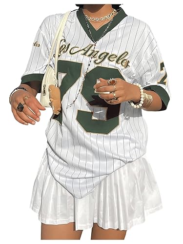 SOLY HUX Jersey Shirts for Women Y2k Oversized T Shirt