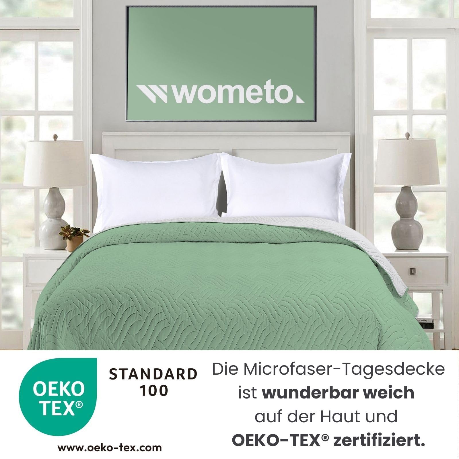 Copriletto Cotone 220x240 Cm Oeko-Tex - Reversibile, Tessuto Waffel, Design Urban Loft Sepia - Foto 11