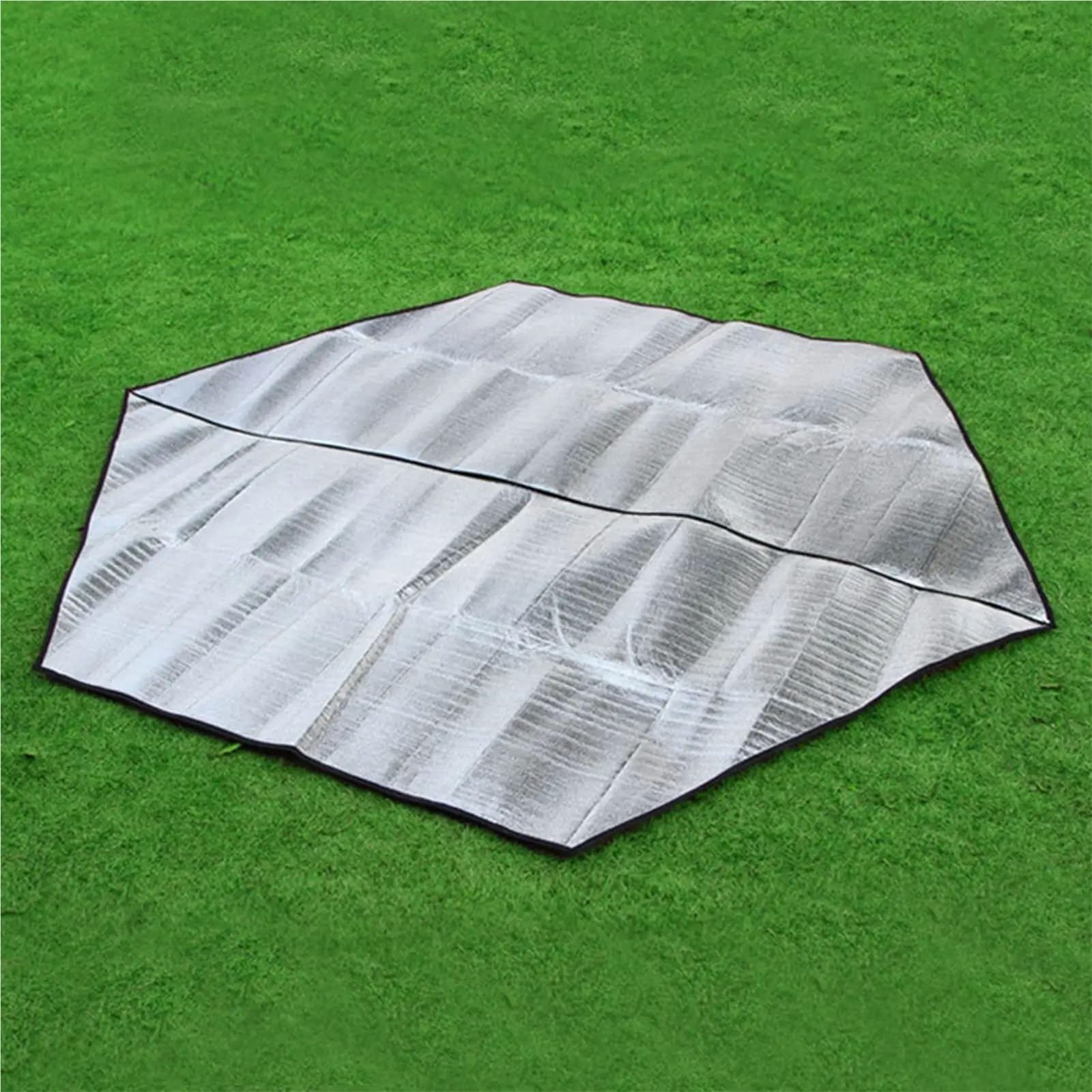 Mata kempingowa z folii aluminiowej, Aluminiowa mata kempingowa Sześciokątna plandeka na namiot Piknik