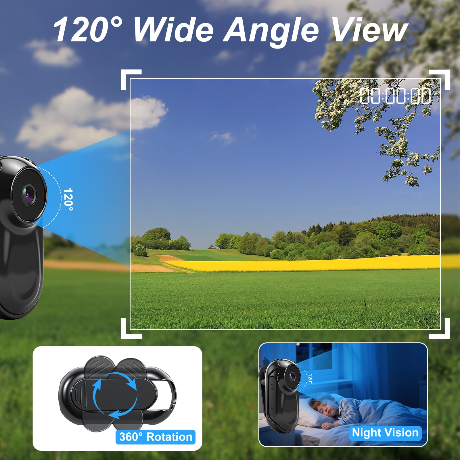 Mini Caméra d'action,Camera Vlog Petite-caméra d'action Portable | Mini Caméra Sport 1080P Camera de Poche pour Casque,Minicaméra Sportive Vidéocam Portable Moto,Mini Caméscope Vidéo Velo