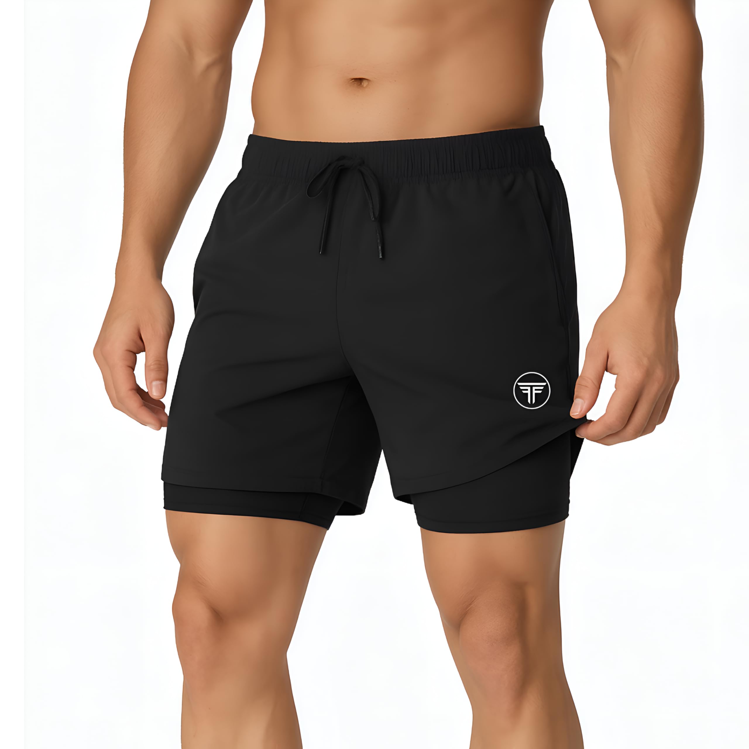 fanex fitness Men's 2 in 1 Active Dual Shorts with Inner Tights Layer & Compression Liner, Double Layer Athletic Short for Running, Gym & Sports-picture-26