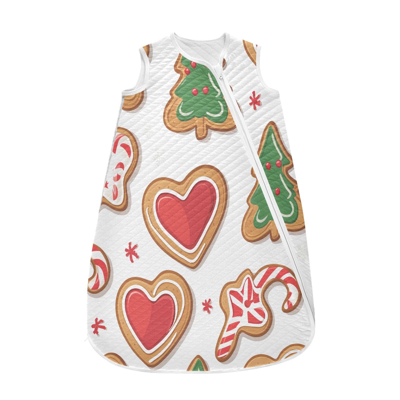 Kigai Christmas Cookie Baby Sleep Sack Wearable Blanket Sleeping Bag 2-Way Zipper Soft Swaddle Transition Sack