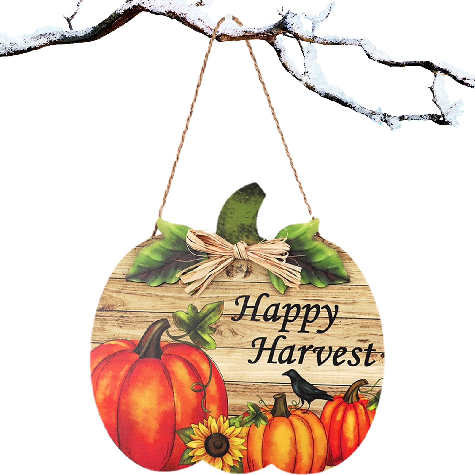 Willkommens-Türschild Aus Holz Mit Kürbis-Motiv – 35,1x29 Cm, Rustikal, Für Herbst & Thanksgiving