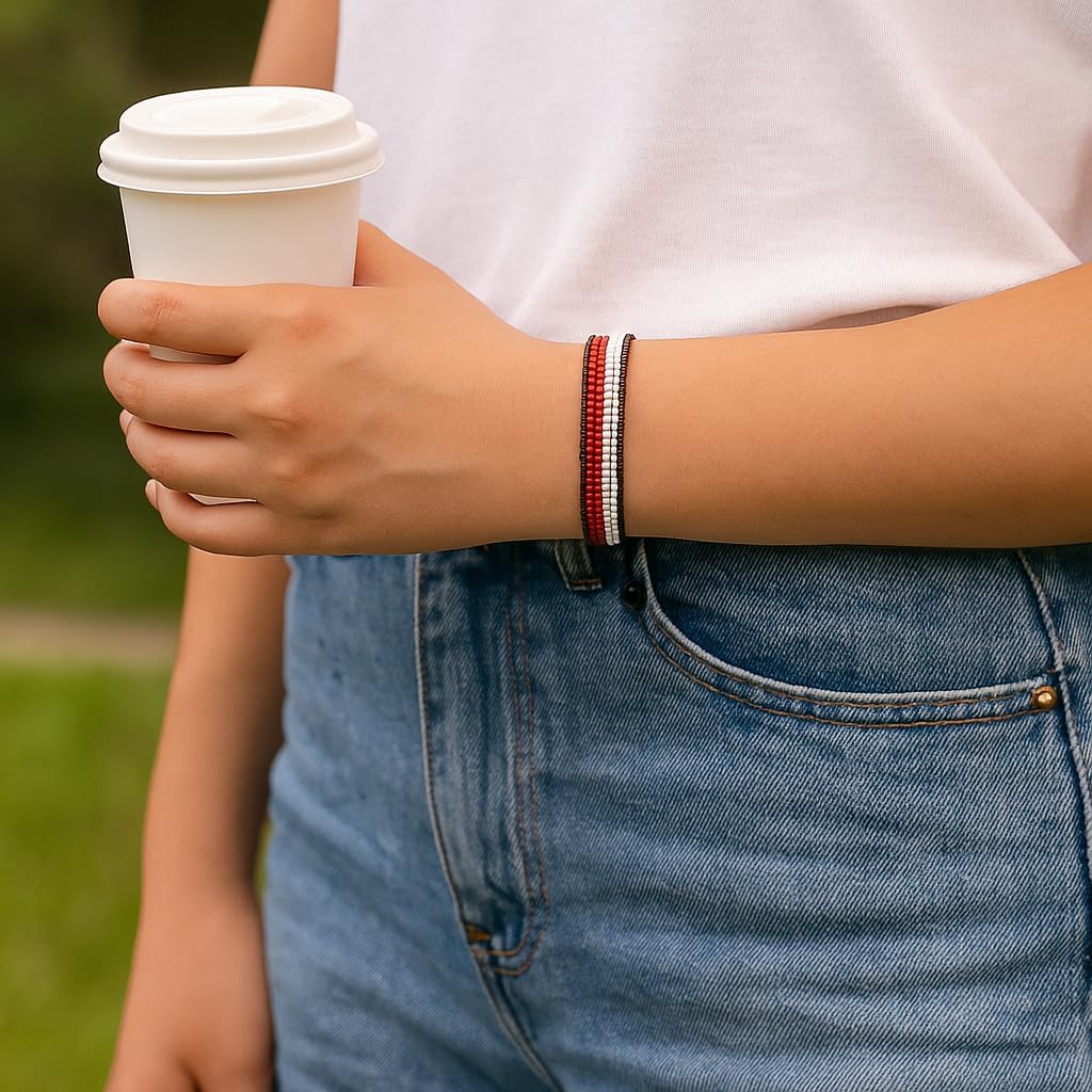 Indonesia Flag Bracelet, Adjustable, Boho Style Rope Bracelet for Women, Men, Thread String - Image 5