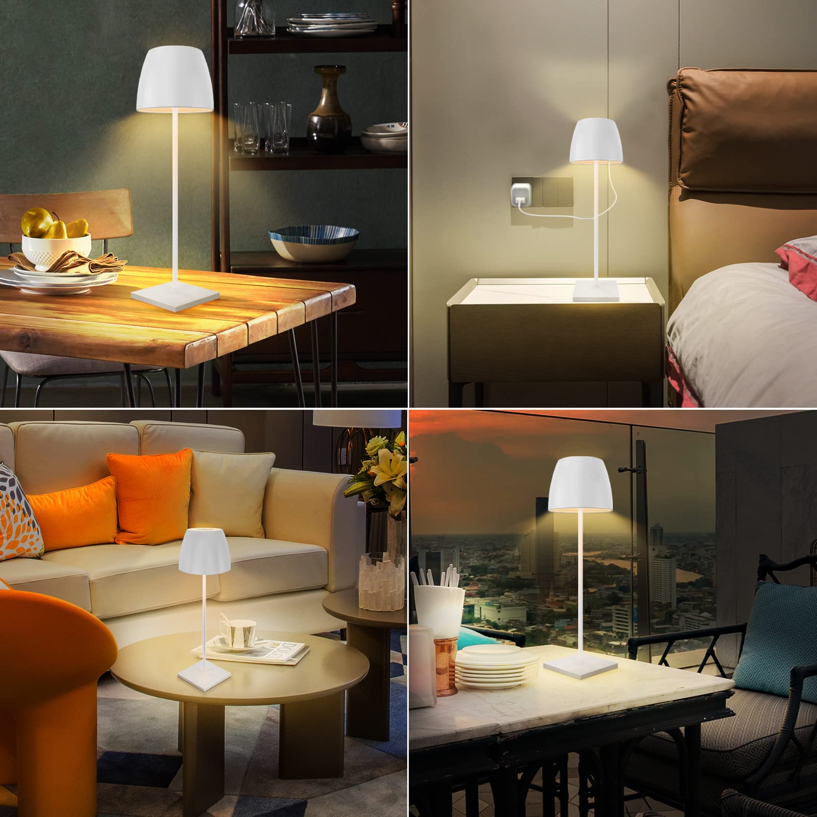 Lampada Da Tavolo LED Ricaricabile Klighten - Touch Dimmerabile, IP54, 4400mAh, Per Interni Ed Esterni - Foto 4