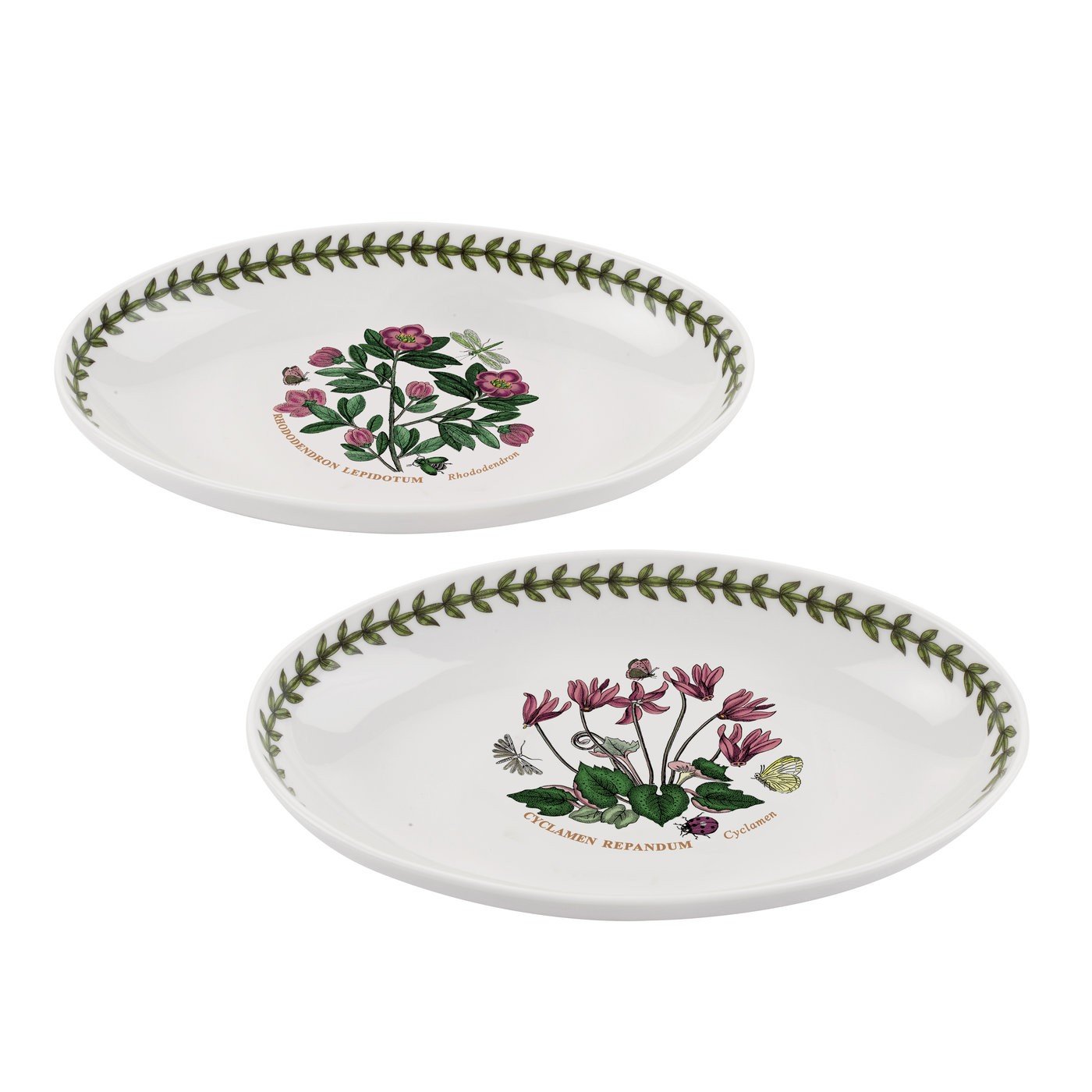 Portmeirion 597440 Botanic Garden Oval Dishes (Set of 2), 9", White