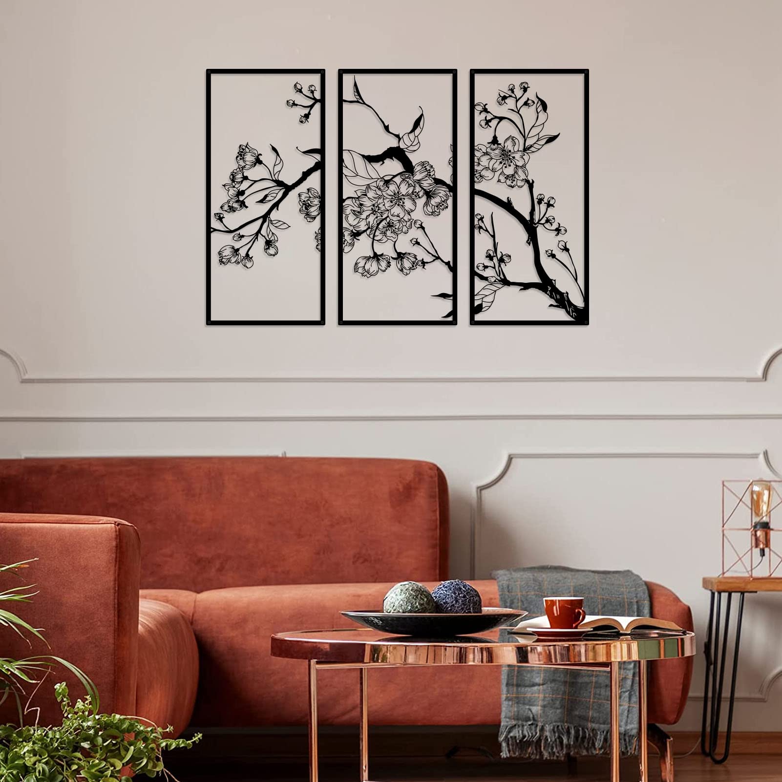 ruelen 3 Pcs Large Metal Flowers Wall Decor - Image 4