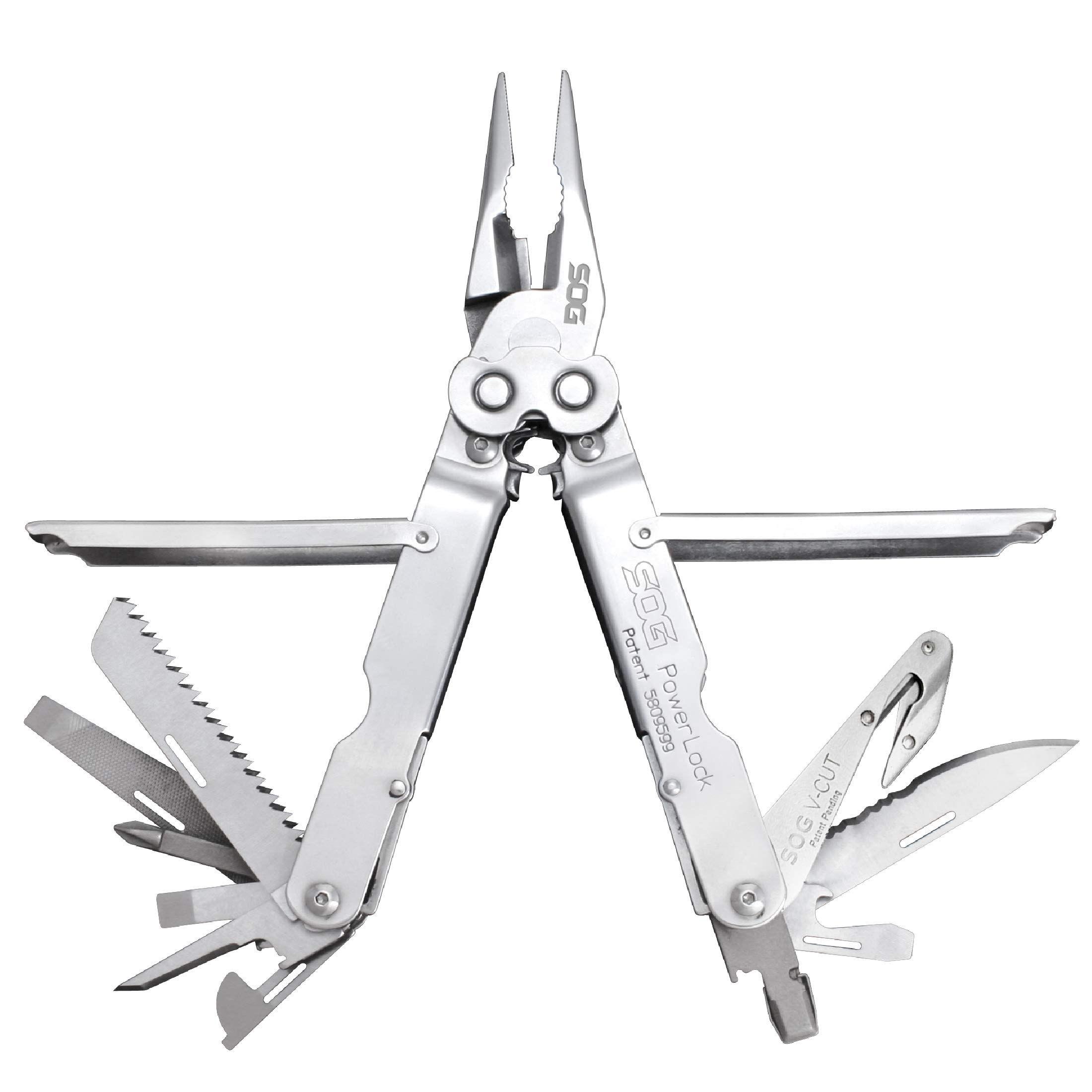 SOG S62N-CP POWERLOCK MULTI-TOOL WITH V-CUTTER (SILVER)