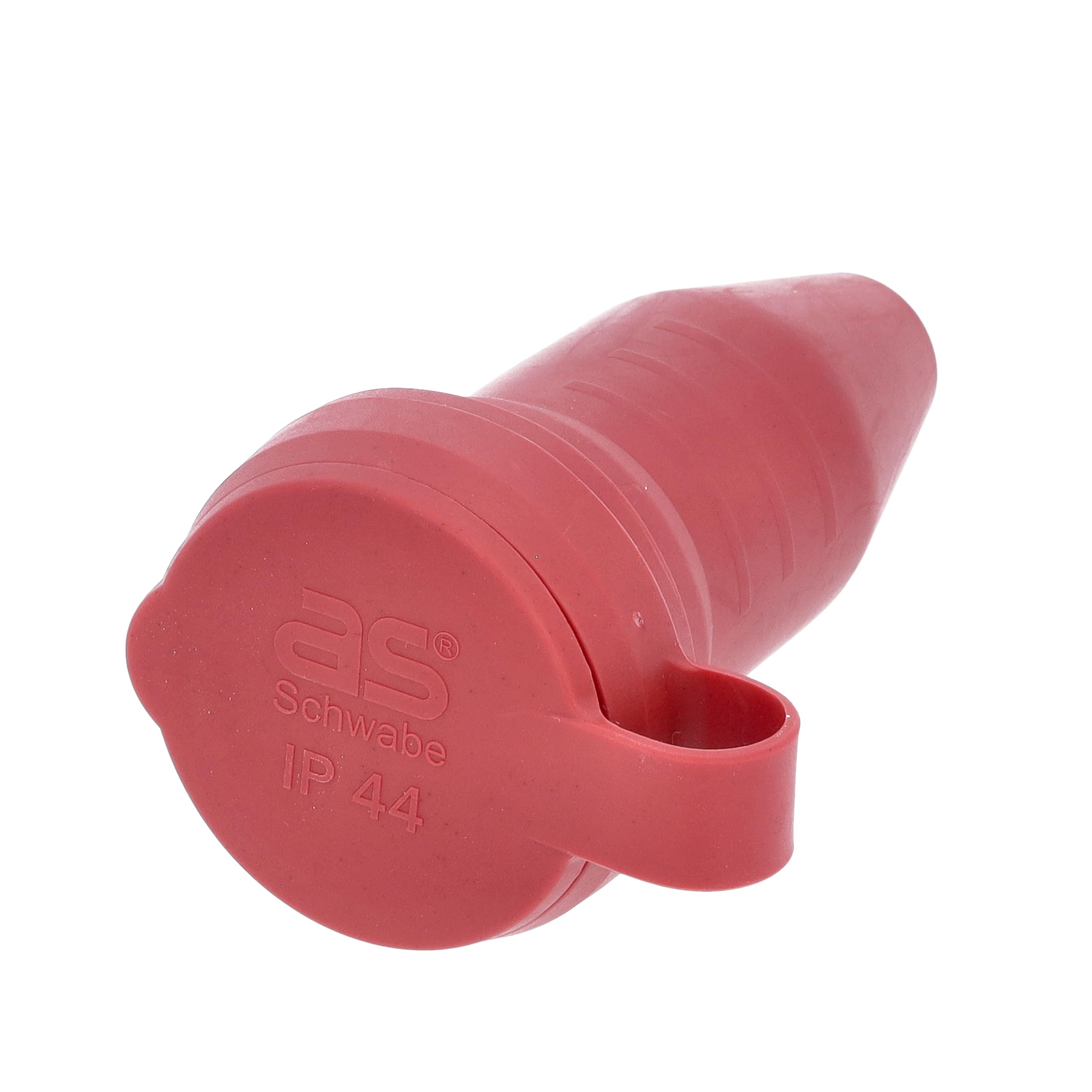 as - Schwabe Acoplamiento de protección de contacto rojo, para cables de hasta máx. 2,5 mm², acoplamiento de goma adecuado para exteriores – 230 V/16 A – IP44, 62291
