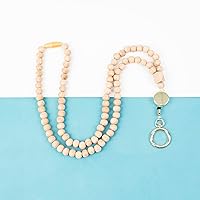 Vista 3 de Cordones Retráctiles con Cuentas de Madera para Portadores de Insignias de Identificación, Cordón Retráctil de Identificación con Separación