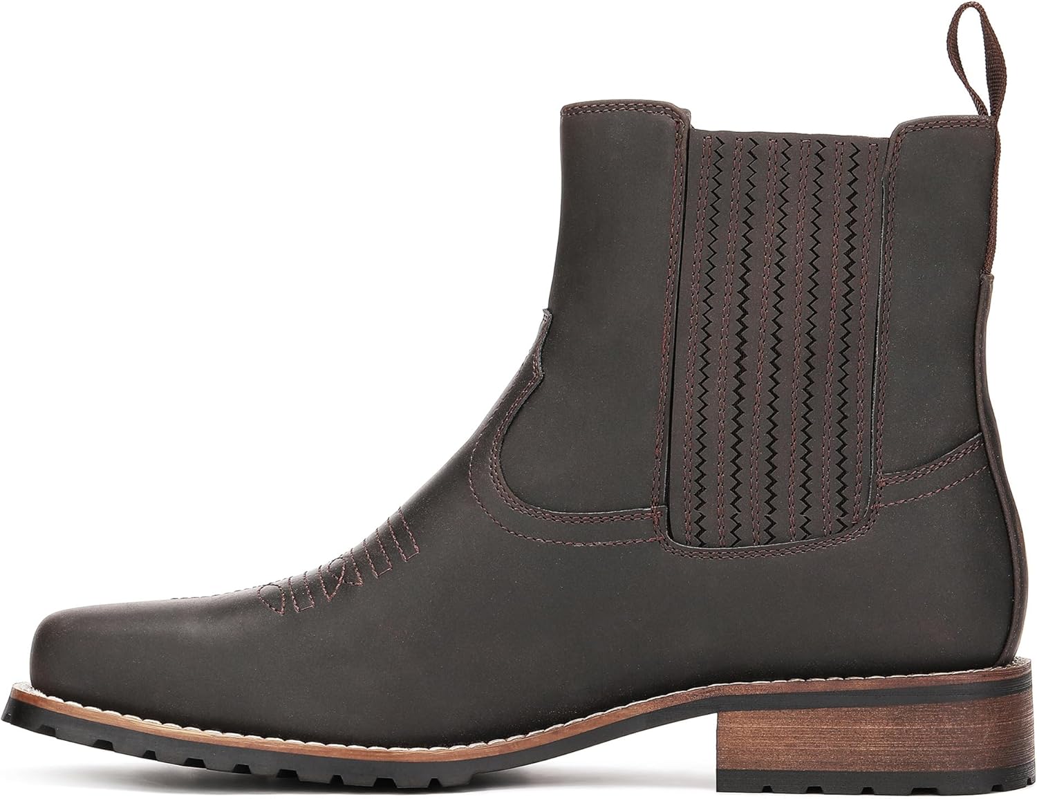 JASONSTAR Cowboy Boots for Men Embroidery Men's Western Boots Retro Square Toe Mens Boot Botas Vaqueras Para Hombre