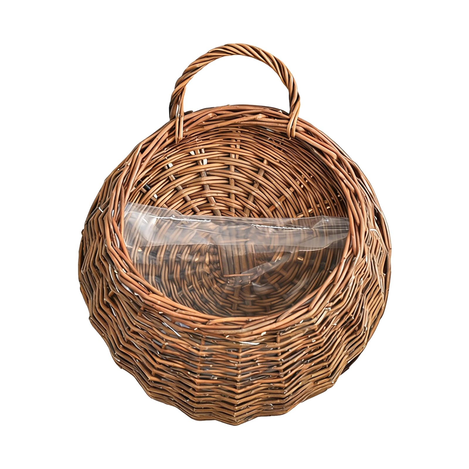 Natural Willow Hanging Planter Basket for Indoor Outdoor Use Great As Decorative Wall Shelf or Storage Bin Old Handwoven Organizers