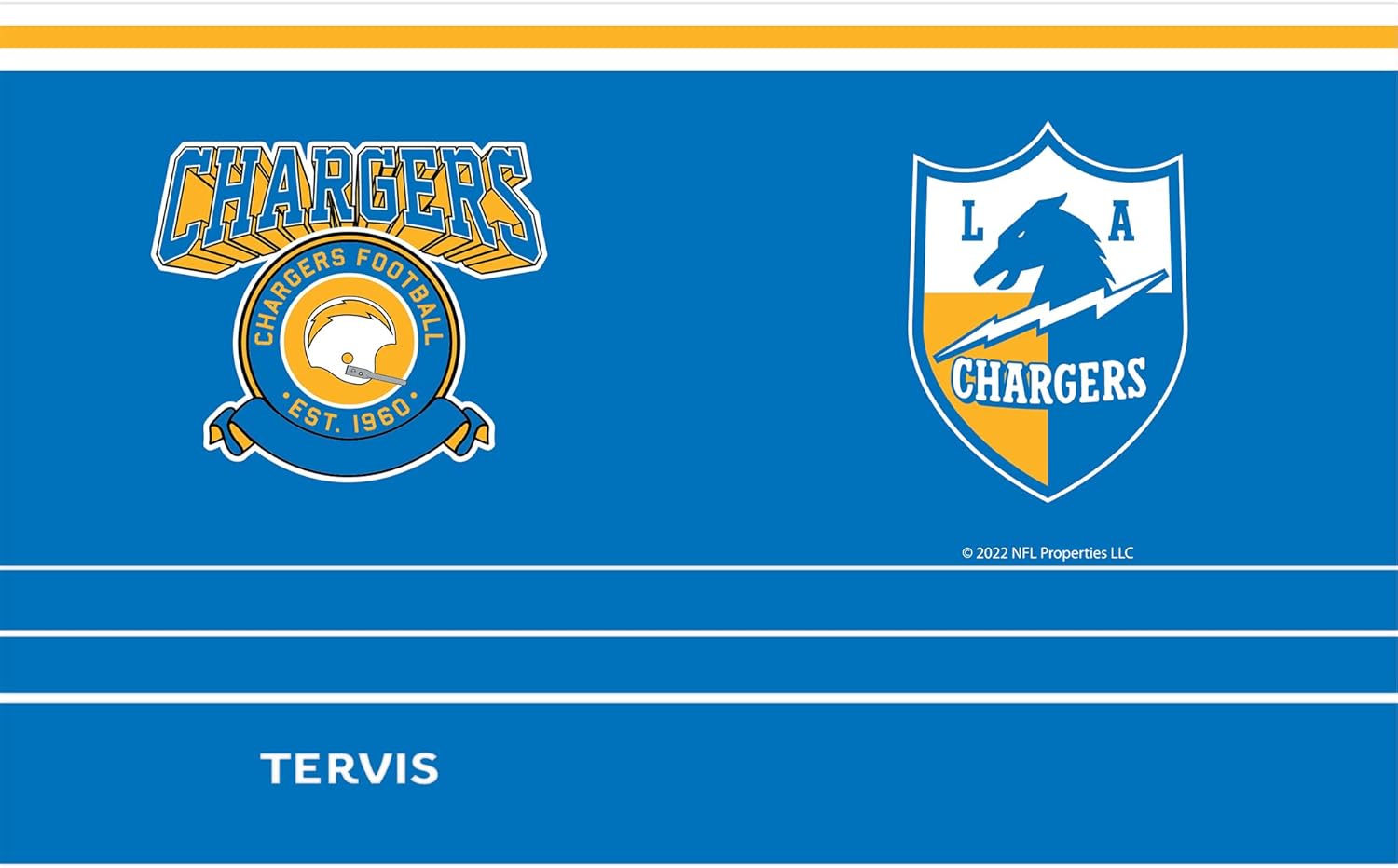 Tervis Traveler NFL Los Angeles Chargers - Vintage Triple Insulated Tumbler Travel Cup Keeps Drinks Cold & Hot, 20oz, Stainless Steel - Image 2