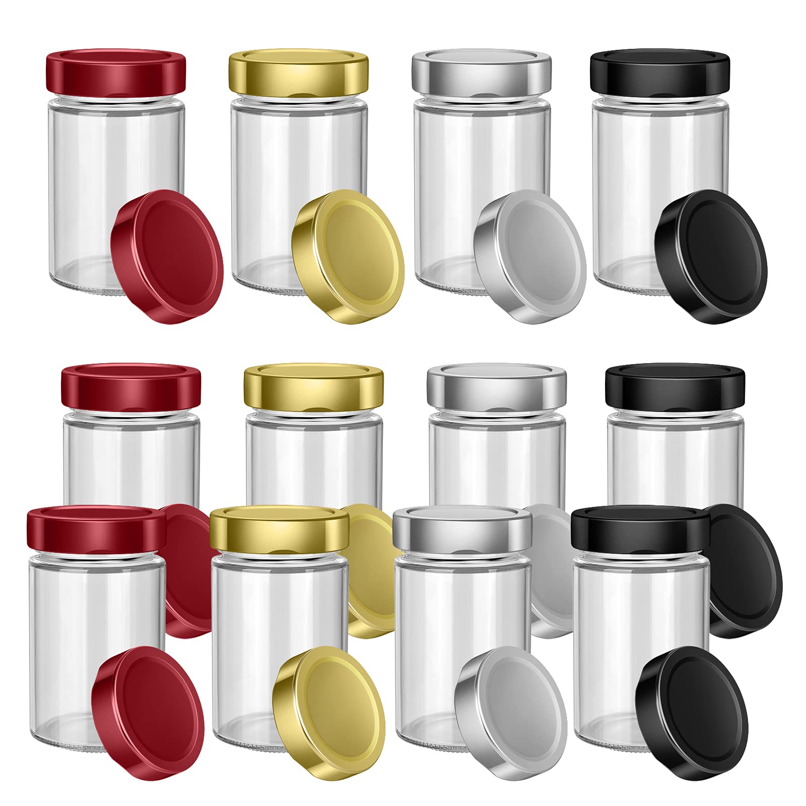 Buy DROLE 12 Sets 8oz Thick Glass Jars with Lids Clear Glass Candles