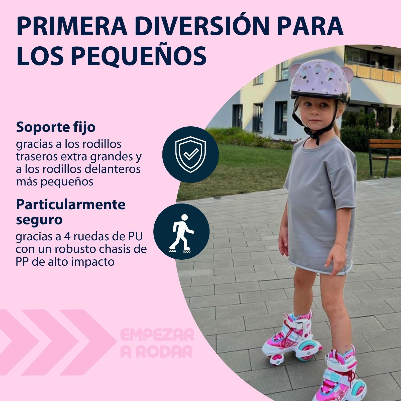 HUDORA Roller Skates My First Quad Patines para niños Ajustables hasta 20 kg Ruedas Grandes