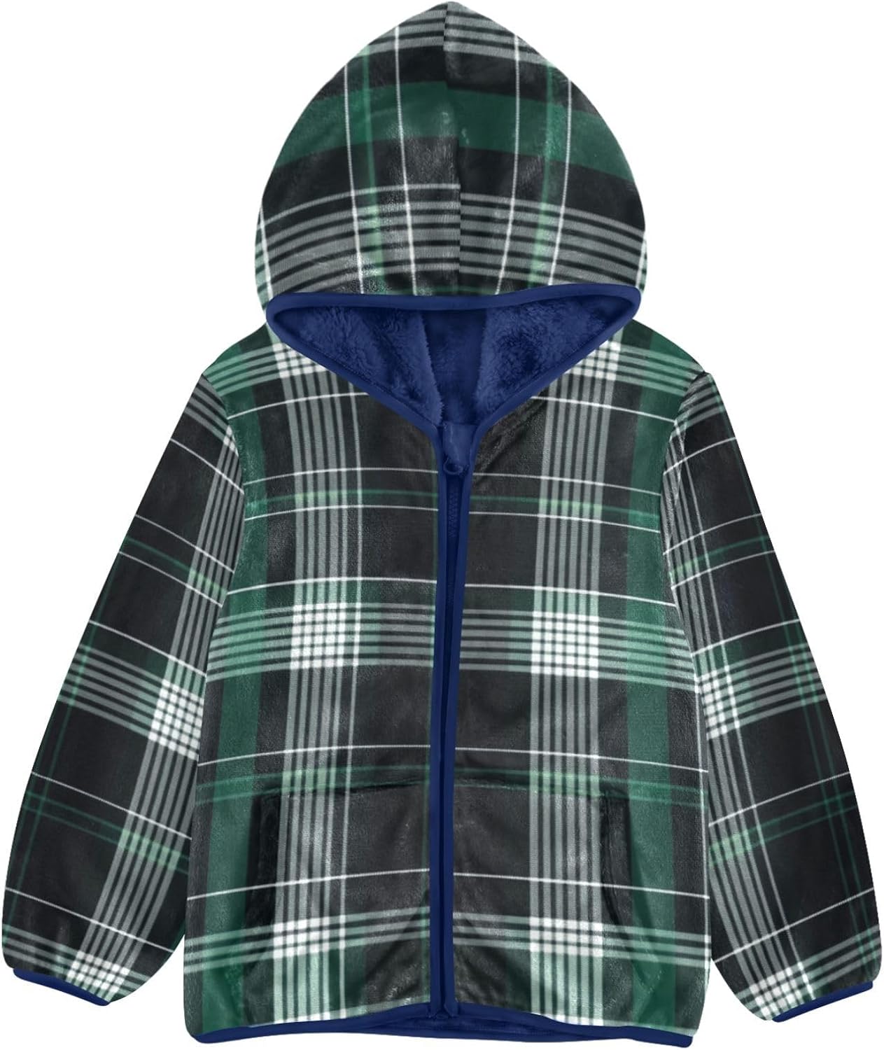 GuoChe Bold Tartan for Fashion Toddler Fleece Zip Up Children Coat