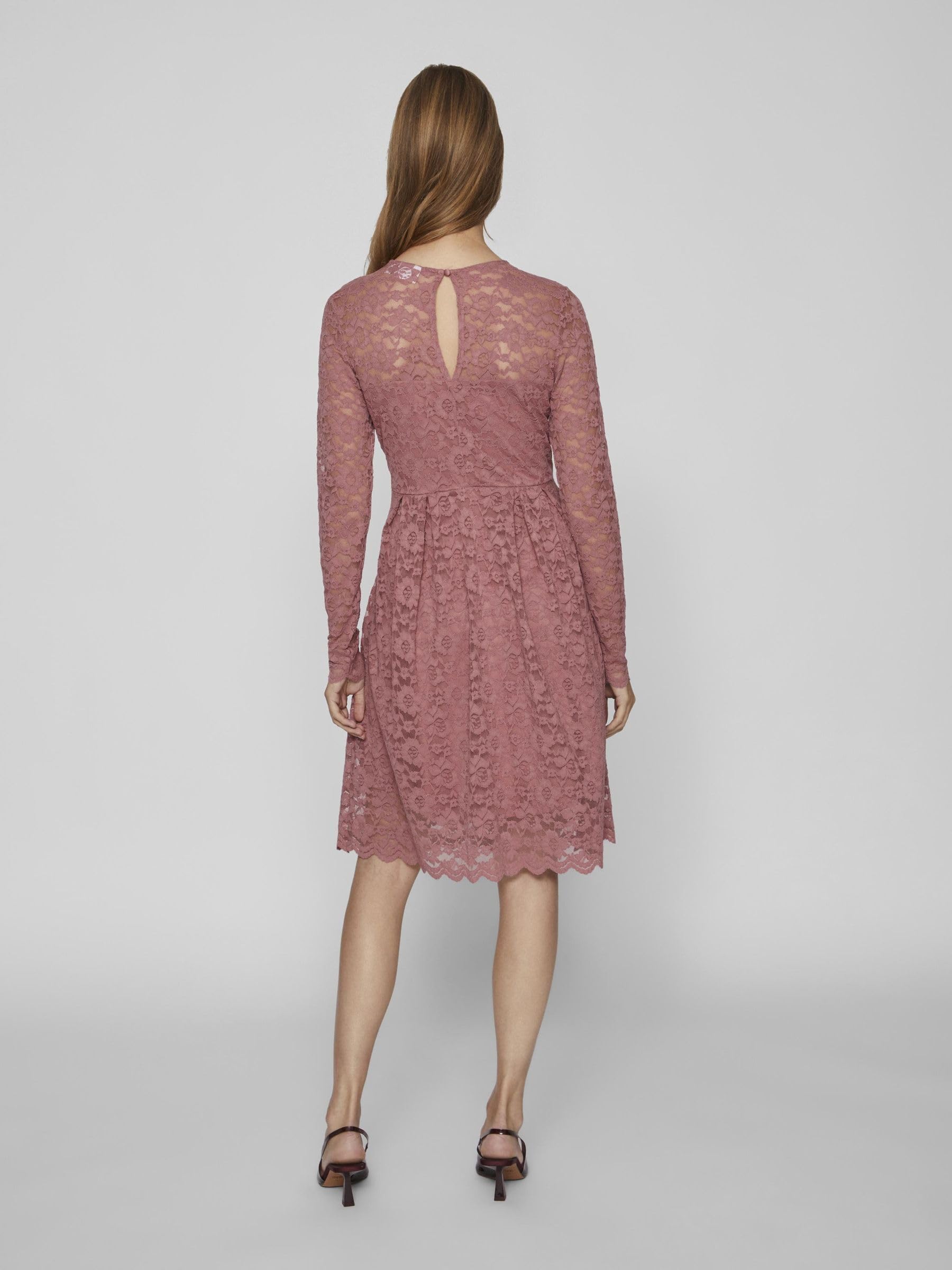 Vila Damen Vikalila L/S Lace Dress - Noos Dress
