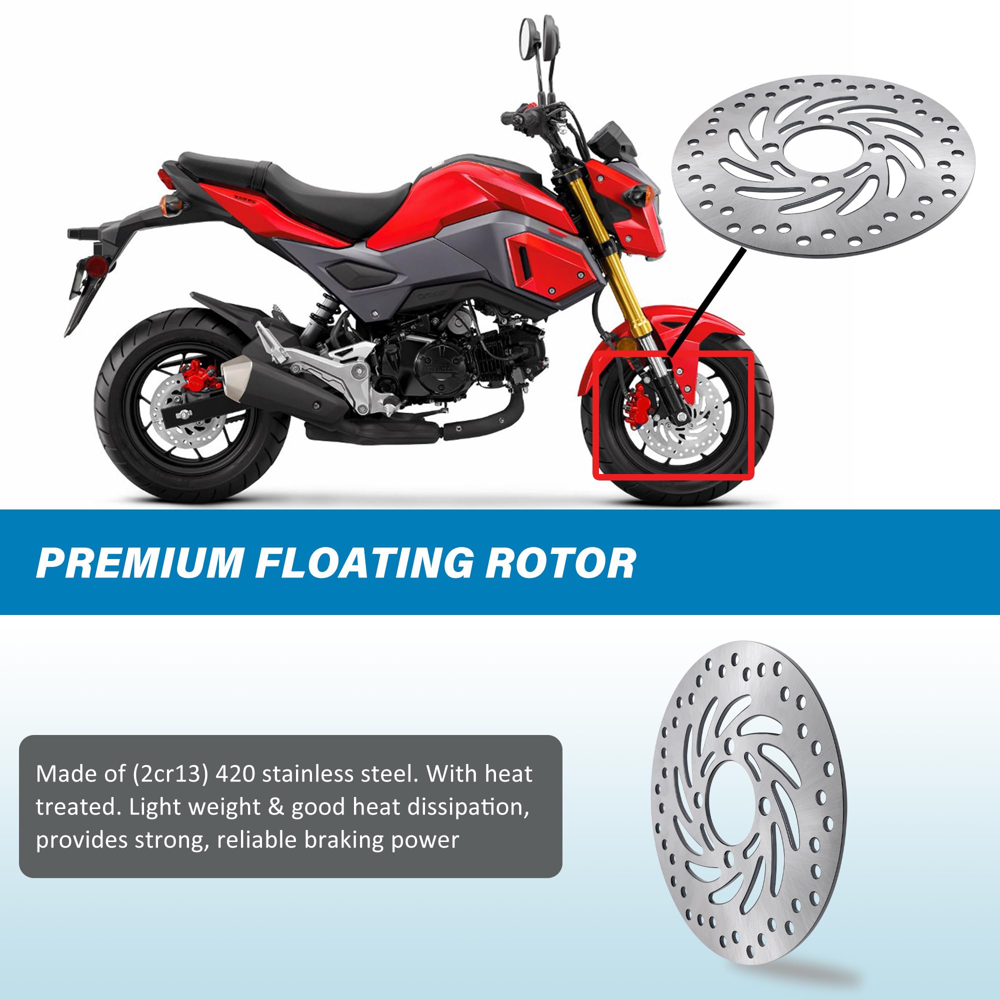 Coimoviol 220MM Front Brake Rotor Disc Compatible with Honda Grom