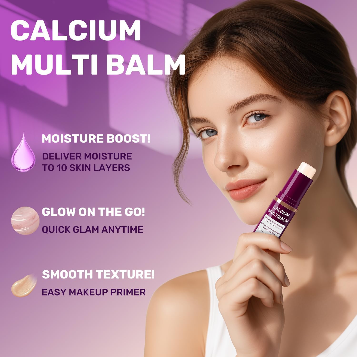 Calcium Multi Balm, Anti-Aging & Firming Korean Skincare Stick, Volumen-Faltenkernstift, Koreanischer Anti-Aging-Kollagen-Feuchtigkeitsstift, für Augen, Hals, Gesicht (C, One Size)