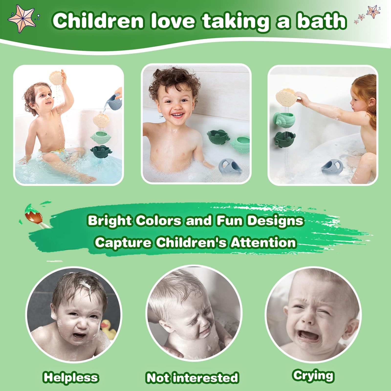 Juguetes de Baño para Bebé, 4 Piezas Juguetes Baño Bebe para Niños Niñas 1 2 3 4 Año, Regalo Baño Bebe, Juguetes de Baño para Bebé Ducha Juguetes de Natación, Niños Niña Juguetes Educativos — view 4