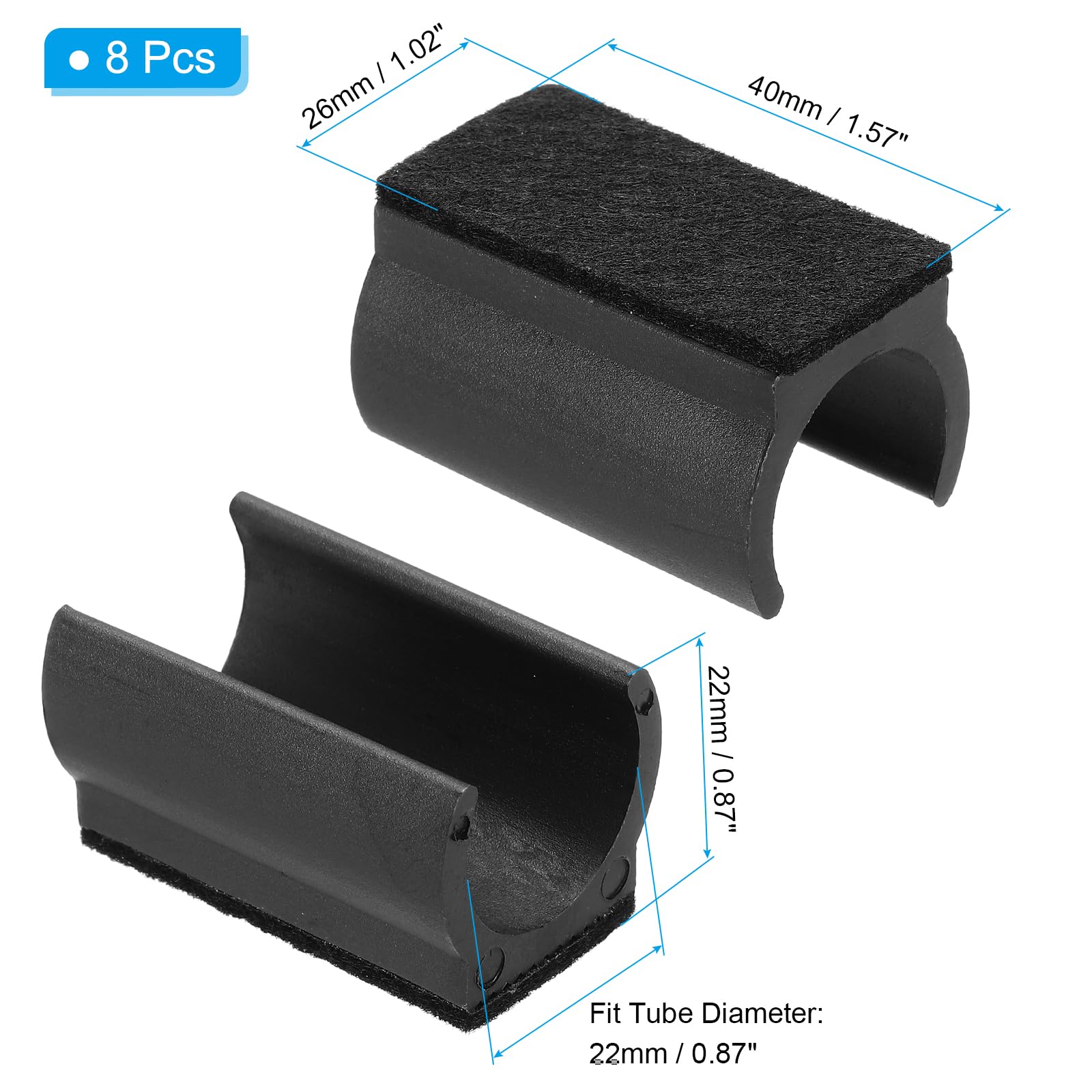 PATIKIL 8pcs Rectangle Chair Leg Cover with Felt Pad - Image 2