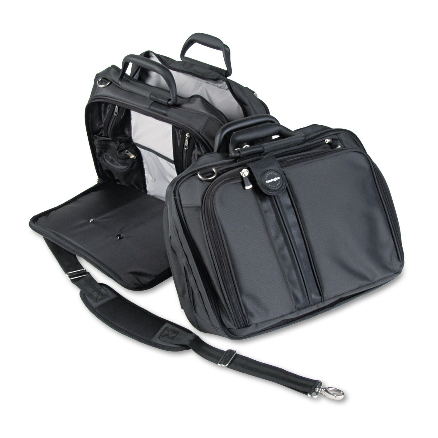 Kensington Contour 15,6 Zoll Topload Laptoptasche, ergonomische Cross Body-Tasche für 15.6 Zoll Geräte für bequemes Tragen über der Schulter, schwarz, 62220
