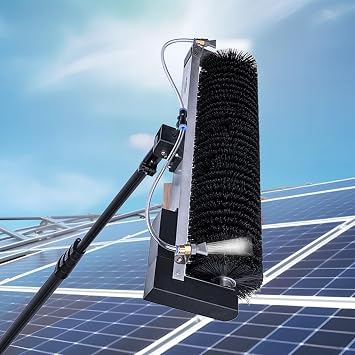 Electric Solar Panel Cleaning Tool with a 60cm Brush Head, Used as a Water Supply Pole Machine for Cleaning photovoltaic Panels and Window Glass 3.5m/137.8in