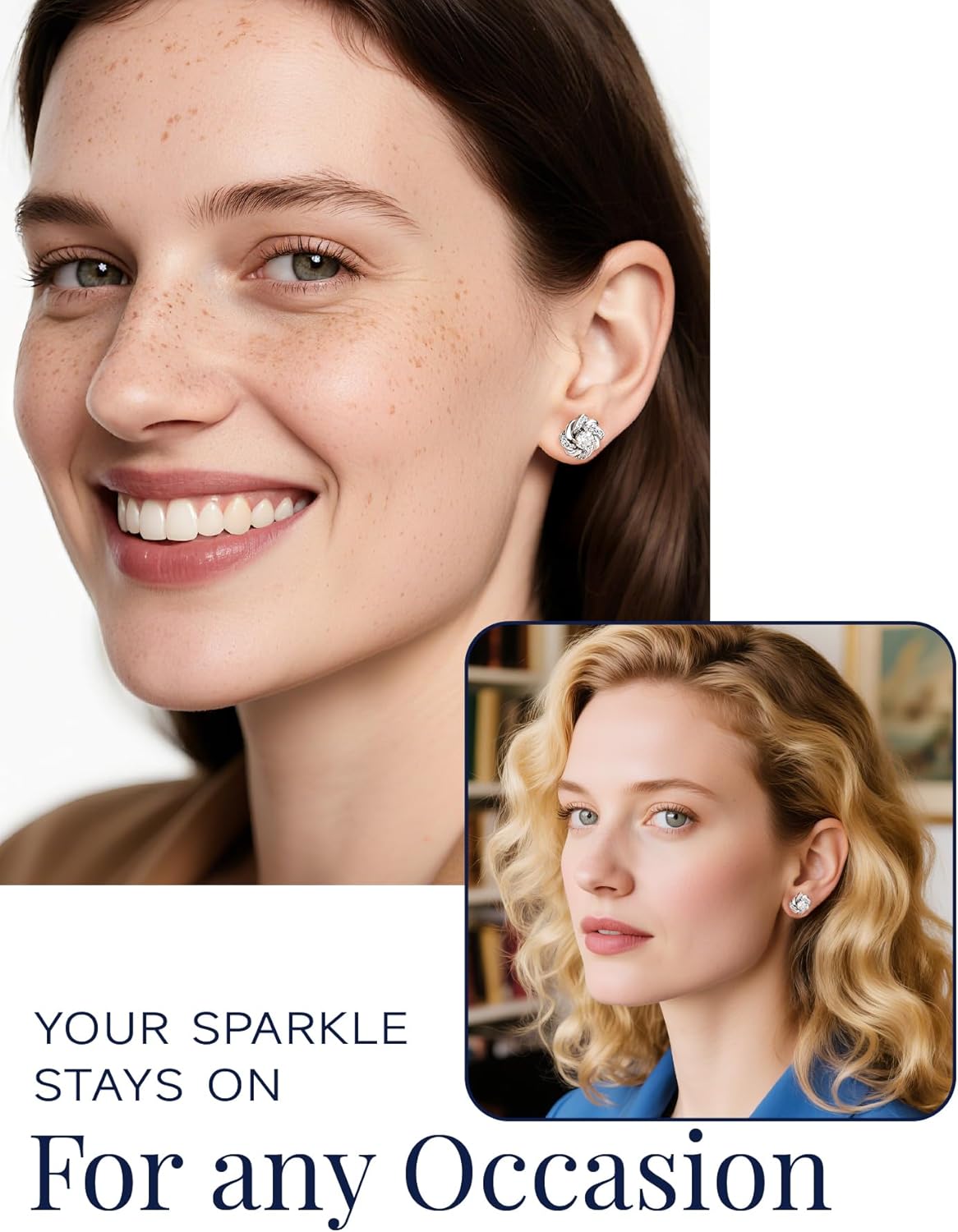 MomentWish Moissanite Earrings for Women, Gifts for Christmas, 1/2 Carat Moissanite Stud Earrings, D Color VVS1 Simulated Diamond 925 Sterling Silver Halo Earrings for Birthday Anniversary