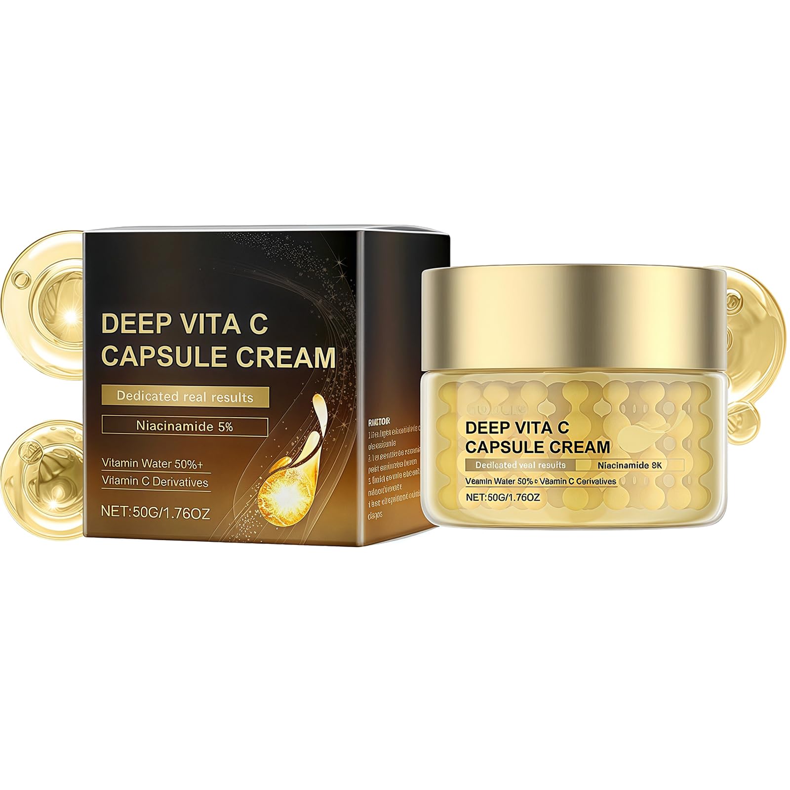 Women's Deep Vitamin C Gold Capsule Facial Moisturizer, Facial Vitamin C Moisturizer, Cream For Mature Skin, Mild Moisturizing Cream That Nourishes, Hydrates, Softens And Smoothens The Skin(50g)