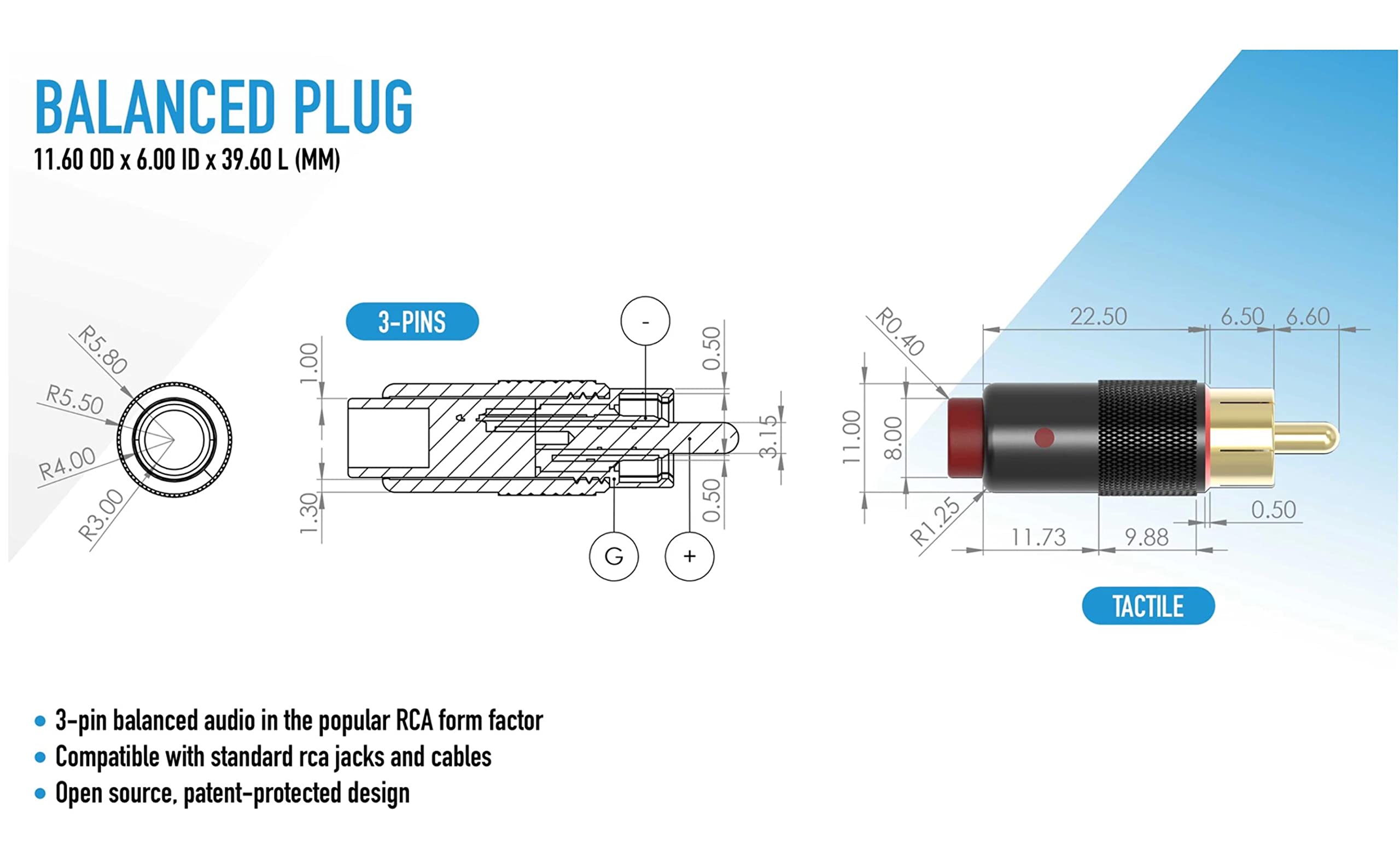 khadas Cavo RCA bilanciato, cavo maschio XLR-3, cavo audio stereo subwoofer [audio hi-fi] per Tone2 Pro, Desktop DAC, amplificatori, sistemi hi-fi, altoparlanti (1m)