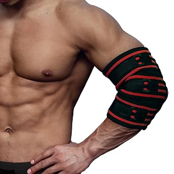 MANUEKLEAR Elbow Sleeves for Weightlifting, Elbow Compression Sleeves for Men, Adjustable Elbow Wraps for Weightlifting, Supportive Elbow Straps Brace for Lifting Weight Bodybuilding Powerlifting