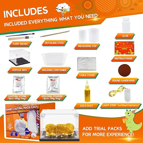 Miniatura 2 de Kit de fundición a mano para bebé, kit de moldeo a mano de yeso para moldeo de manos y pies para bebés, kit de molde de pies de regalo para el