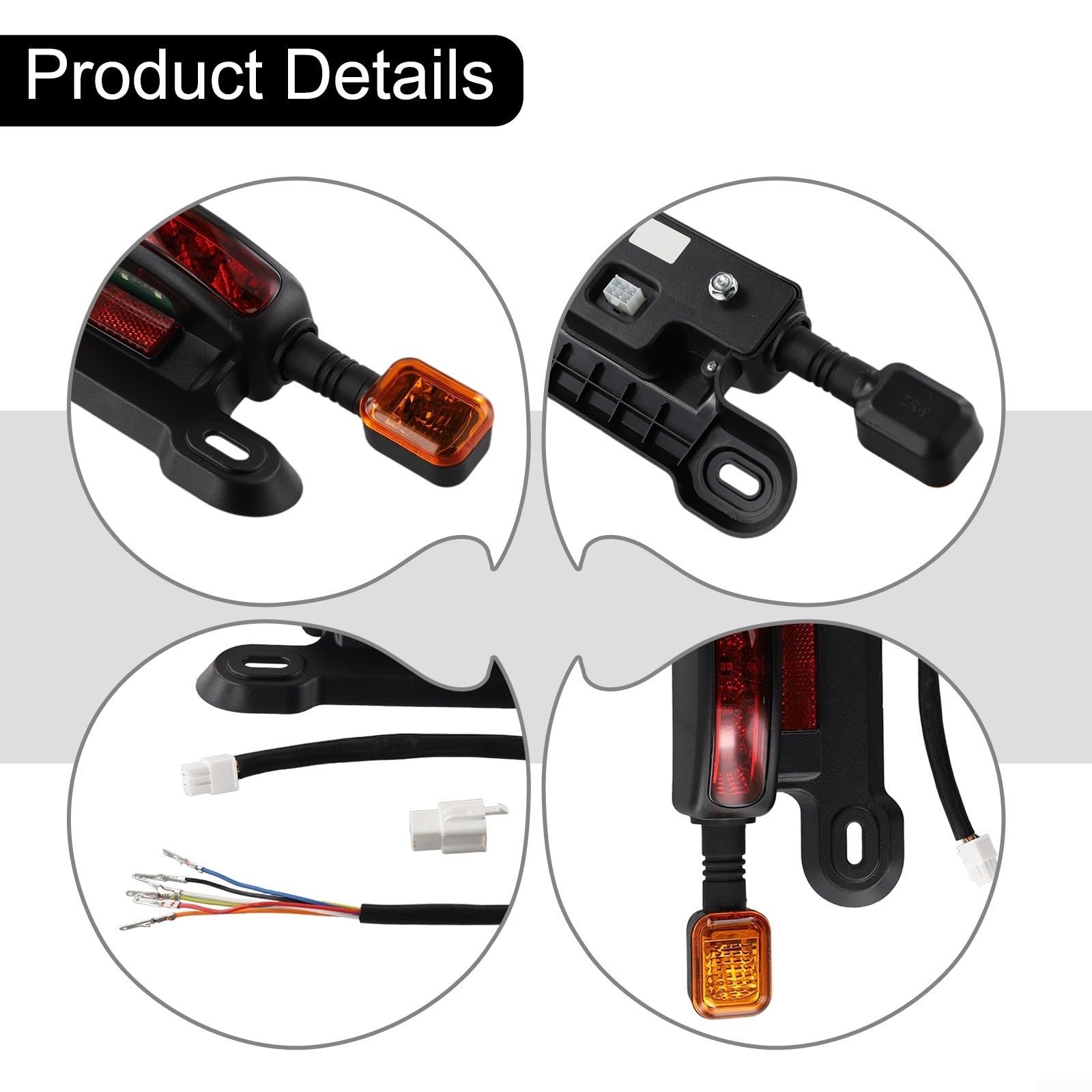 12V Electric Bicycle Rear Light - Tail brake light, left and right turn signal, driving light three-in Electricbike taillight Ebike Rear Tail Safety Lights, Rear Lamp for Electric Bike