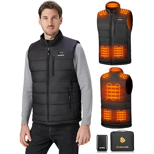 Heated Vest for Men with 16000mAh 7.4V Battery Pack Included, Warming Men's Heated Vest Electric Heating Vest Rechargeable