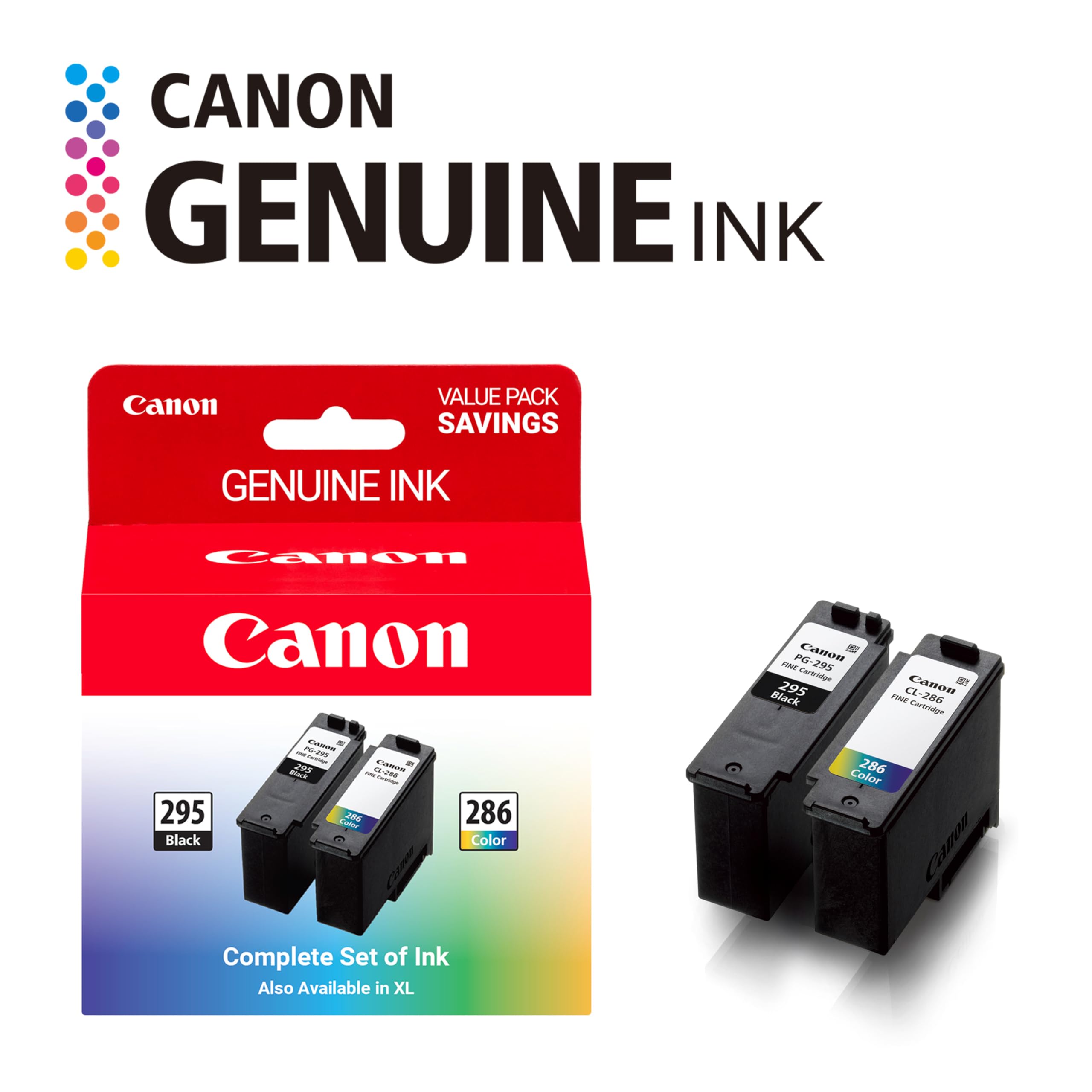 Amazon.com: Canon PG-295 / CL-286 Genuine Ink Value Pack (2