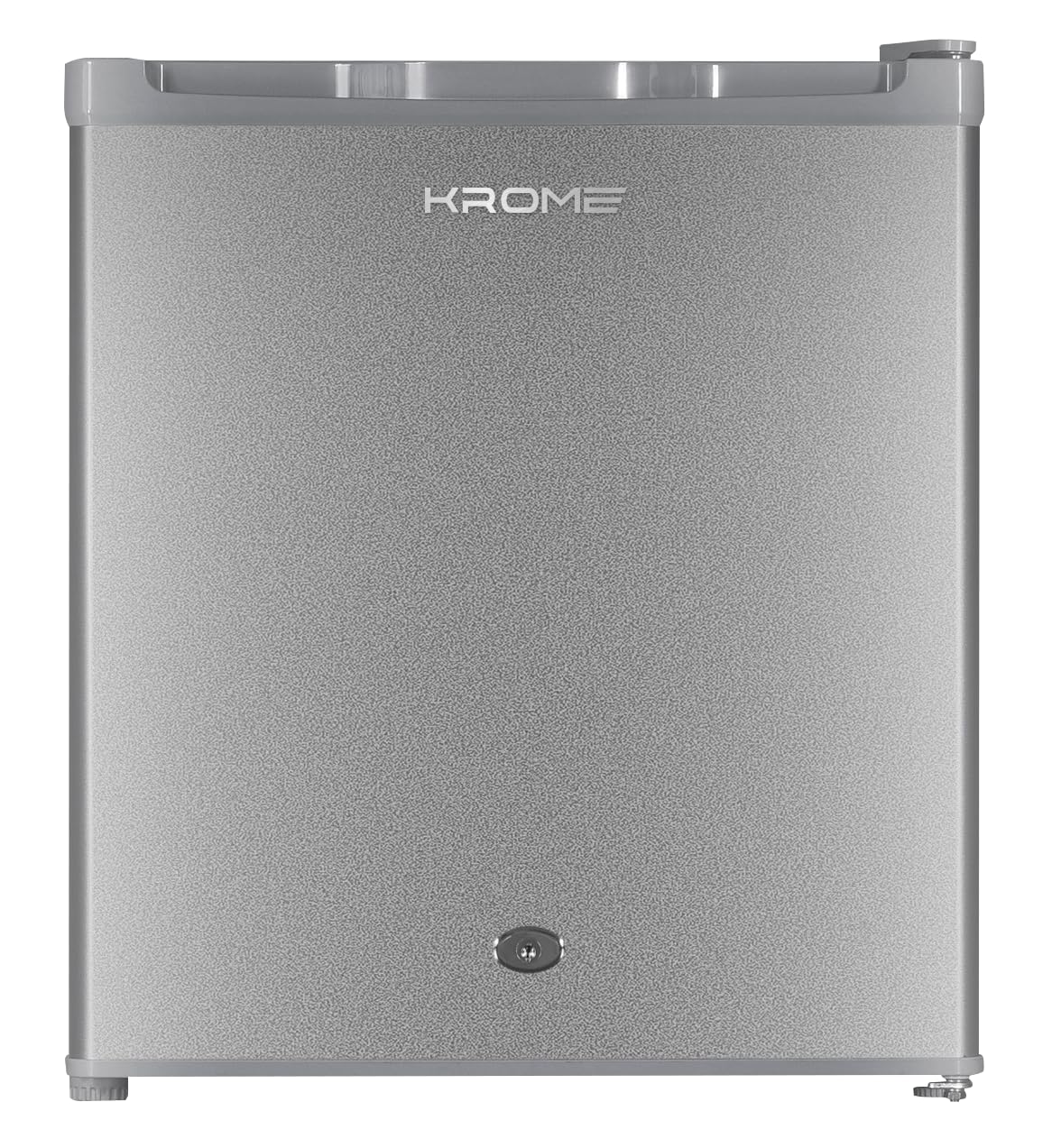 KROME 60L Gross, Single Door Compact Refrigerator, Energy Class A+, Reversible Door, Mini Fridge Suitable for Kitchen, Bedroom Office & Minibar, INOX Color, 5 Year Compressor Warranty- KR-RDC60H