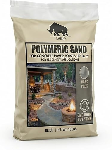 Rhino Power Bond Plus - Arena polimérica para adoquines y juntas de piedra de hasta un máximo de 2 pulgadas (10 libras, beige)