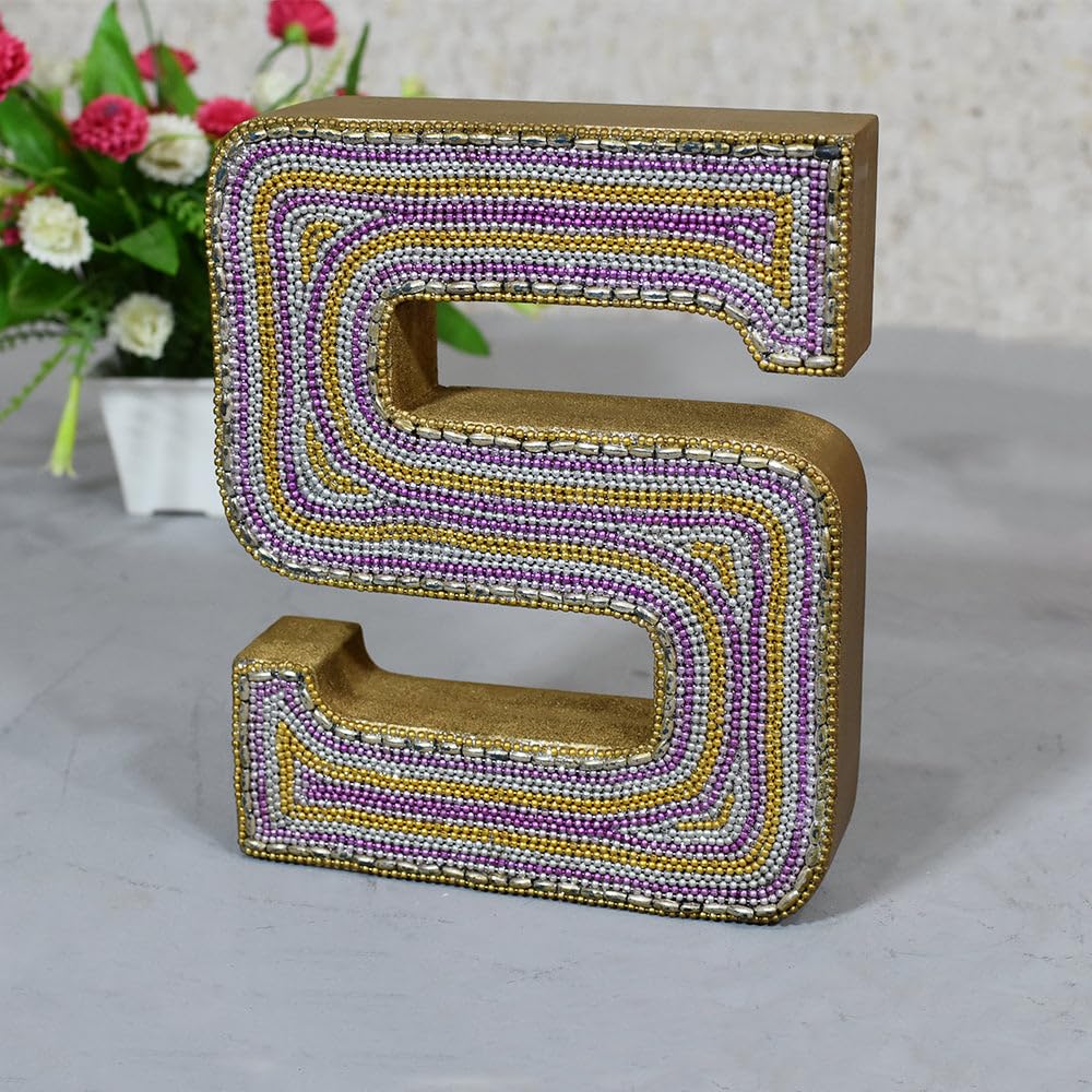 Handmade Eco-Friendly S Alphabet Letter Block for Study Room, Kids Room, Living Room, Hall, Cabin, Offices