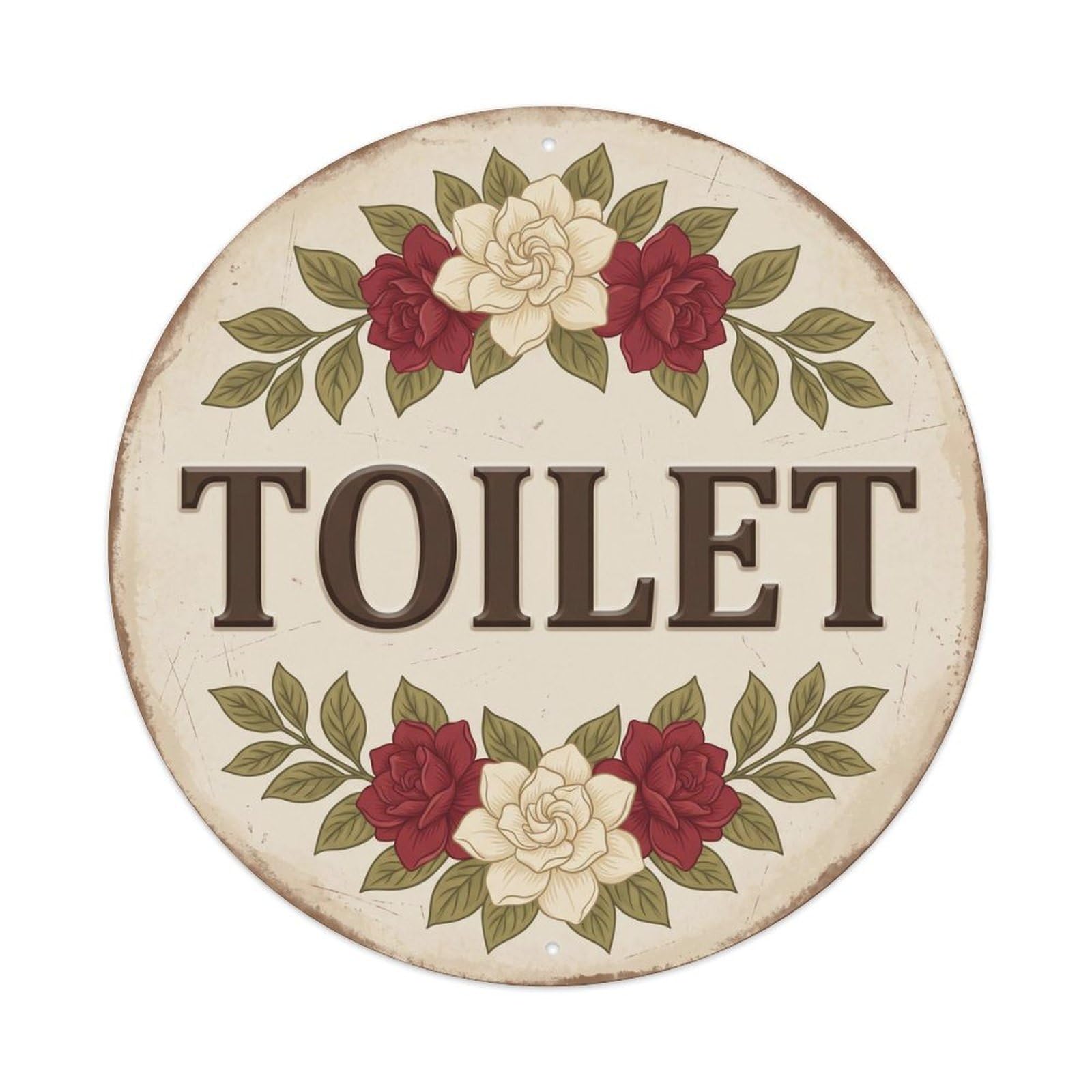Okahys 8X8inch(20X20cm) Toilet(Wc) Signage Gardenia Vintage Metal Tin Sign