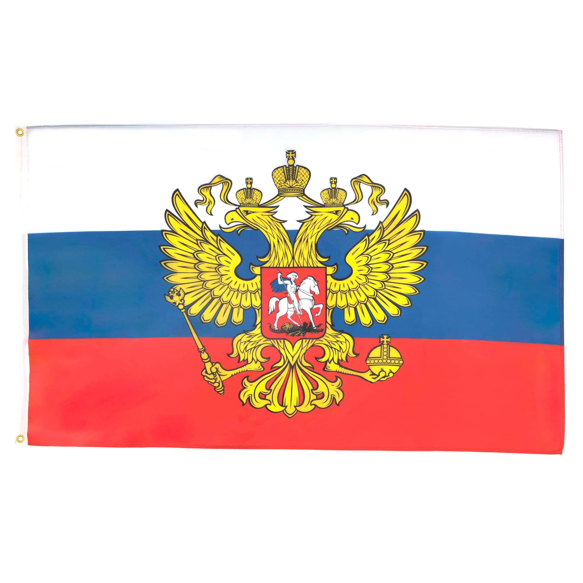 AZ FLAG - Set of 10 Russia Flag with Eagle – 90 x 60 cm – Russian Flag 100% Polyester with Integrated Metal Eyelets — image 1