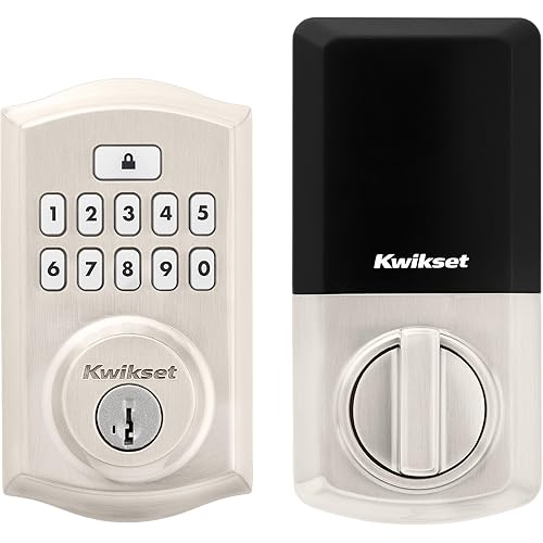 Kwikset SmartCode 260 Keyless Entry Electronic Keypad Deadbolt Door Lock with Auto-Lock, Custom User Codes, Advanced Security in Satin Nickel Traditional