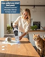 Vista 3 de BRL Handheld Vacuum Cordless, Brushless Car Vacuum Cleaner with 12000PA Powerful Suction, 2 Suction Modes Mini Hand Vacuum, Dry & Wet, Portable