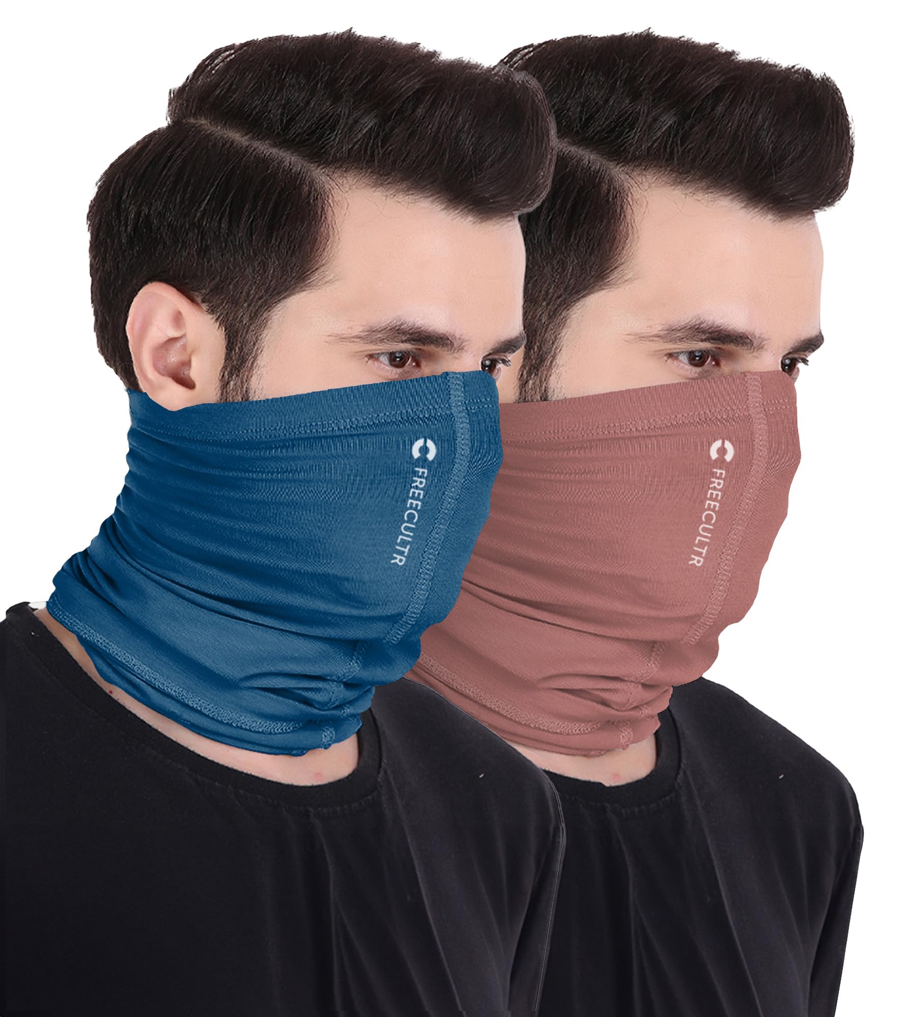Unisex Bamboo Plain Bandana, Anti Microbial Super Soft & Comfort Fit, Breathable Multipurpose Headband, Face Mask for Dust Protection-Pack of 2-100% Try On Guarantee - Made in India