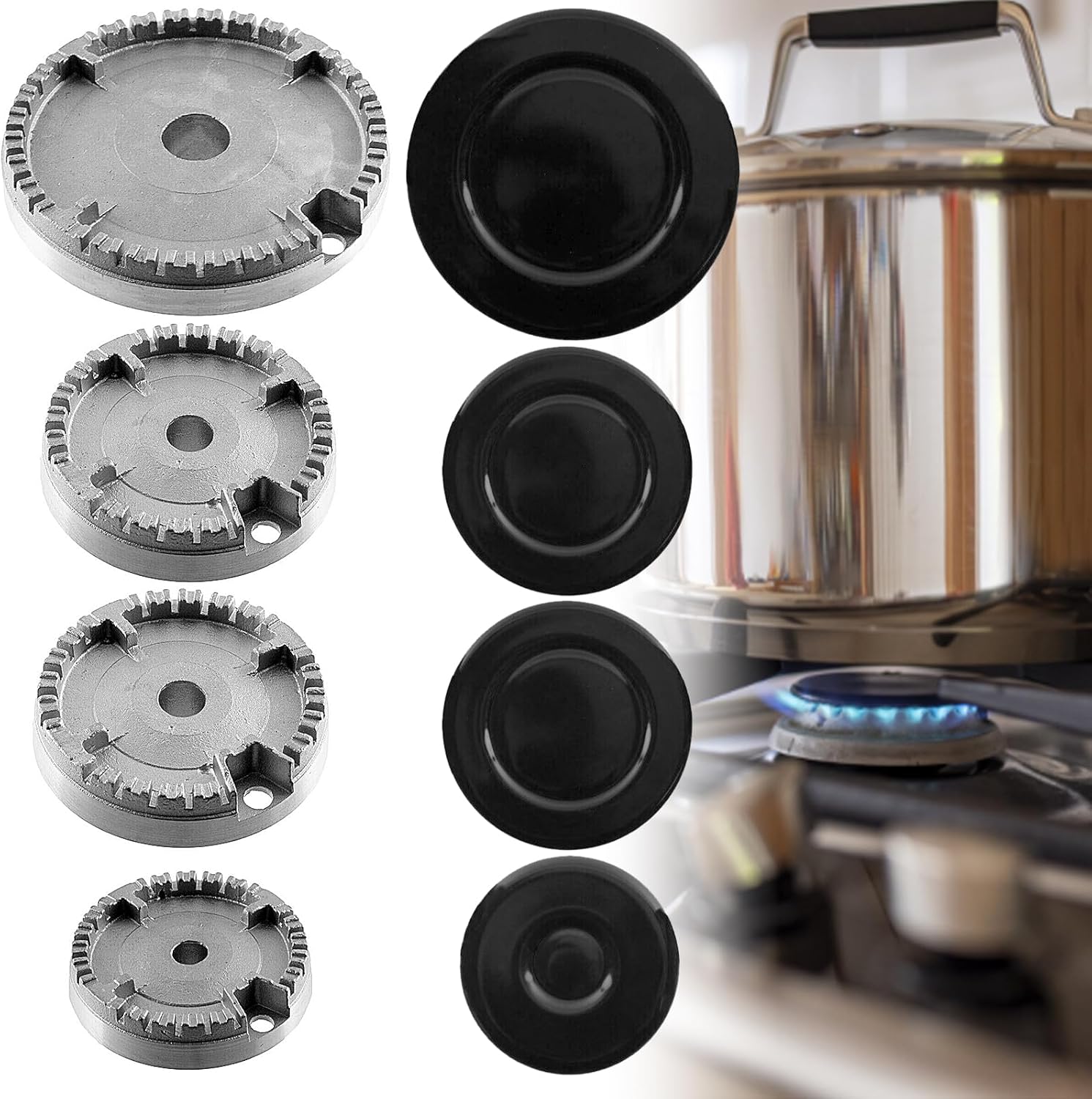 Universal Burner Crown Flame Cap Kit 55mm100mm Oven Cooker Hob Gas for