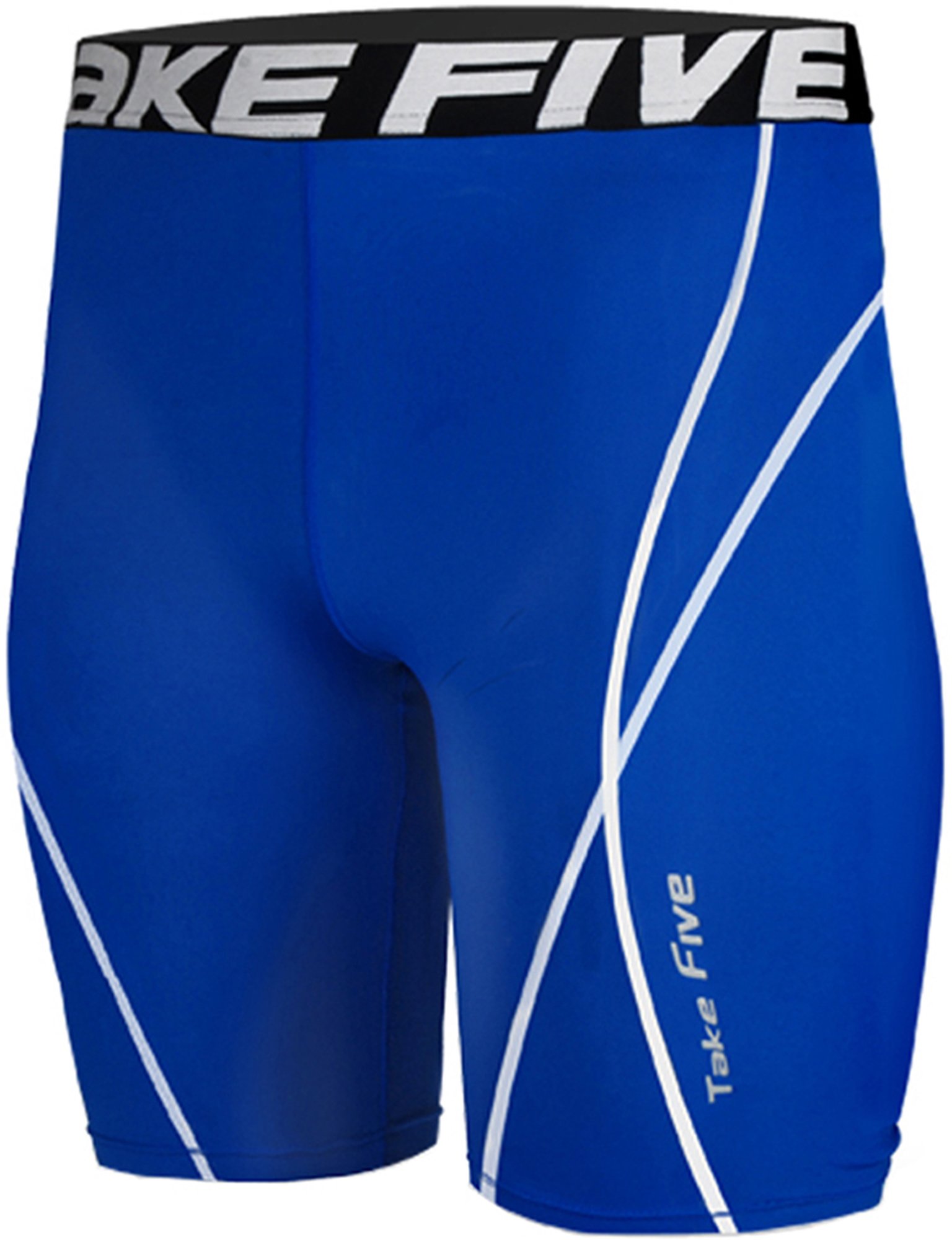 New 048 Take Five Skin Tights Compression Leggings Base Layer Blue Running Short Pants Mens S - 2XL