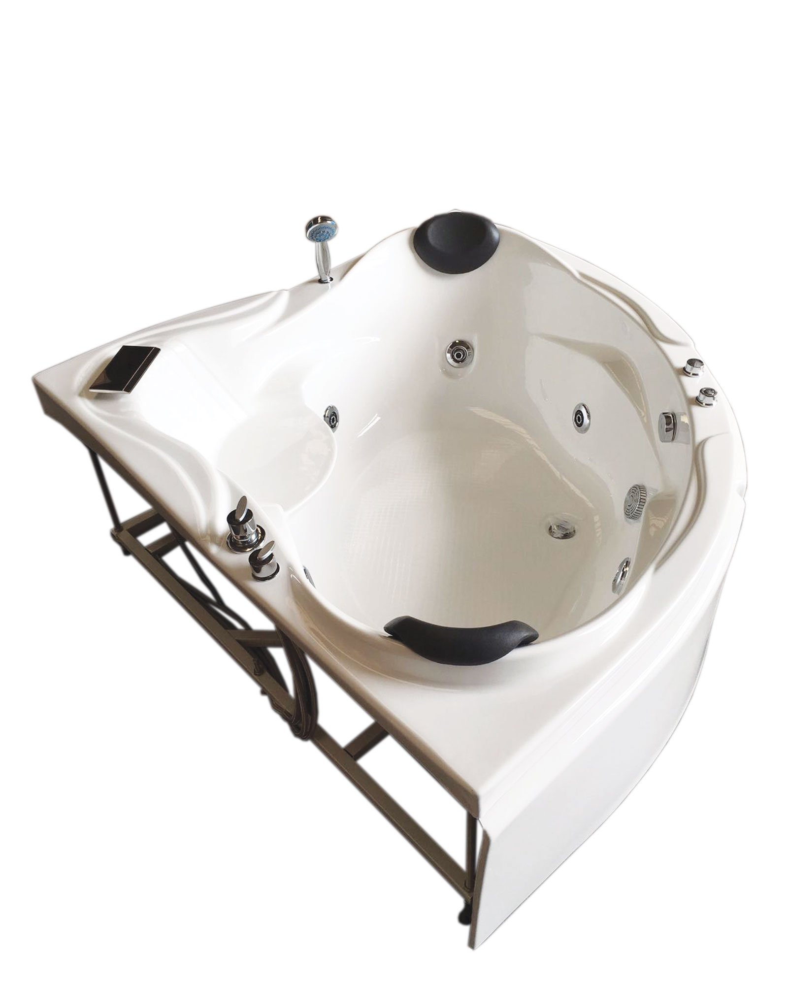 BAIGNOIRE MASSANTE ANGLE Model Las Vegas 150 x 150 cm BALNEO BAIN TOURBILLON SPA Cascade inclus!