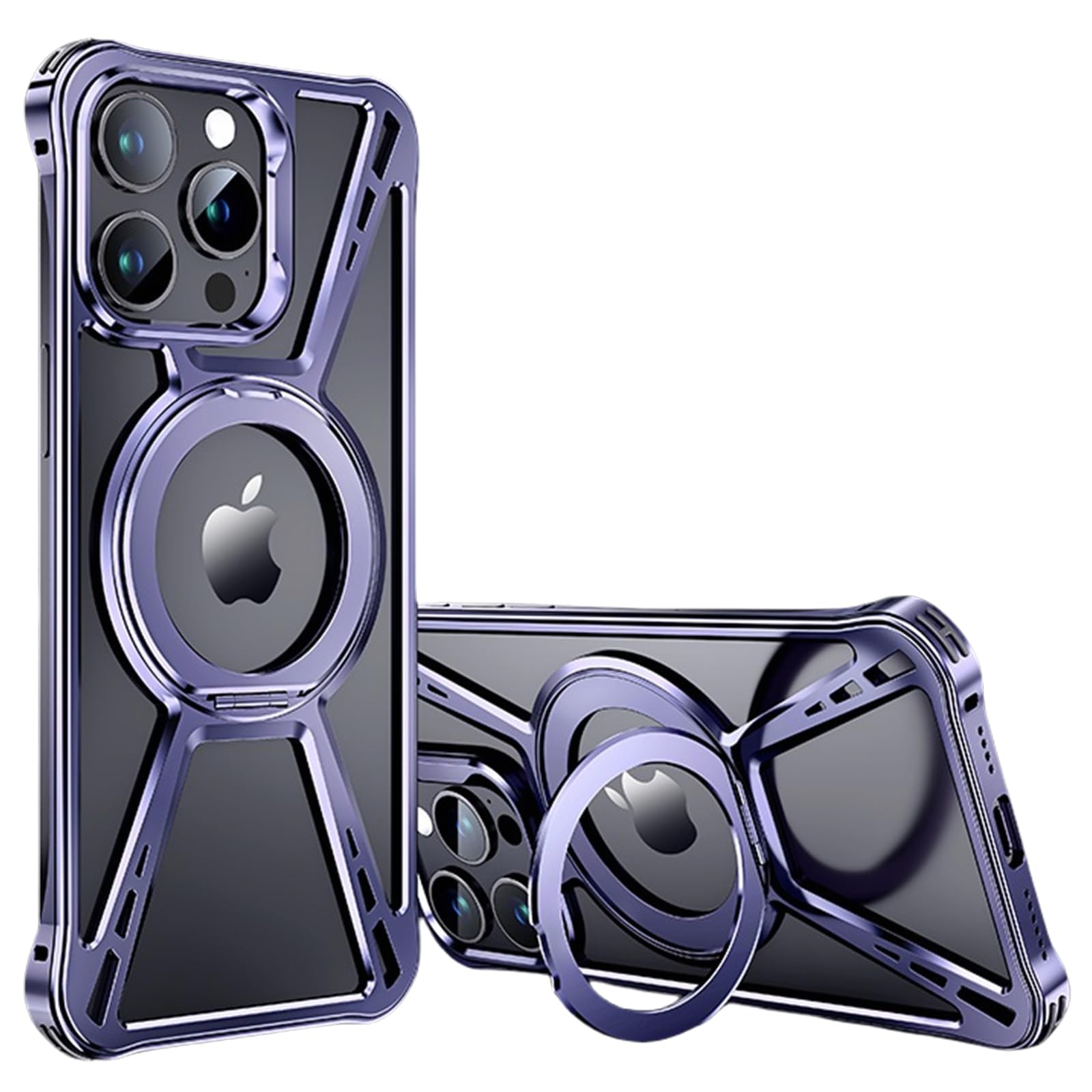 Coque iPhone 15 Pro violette avec support pour appels vidéo de bureau - 8