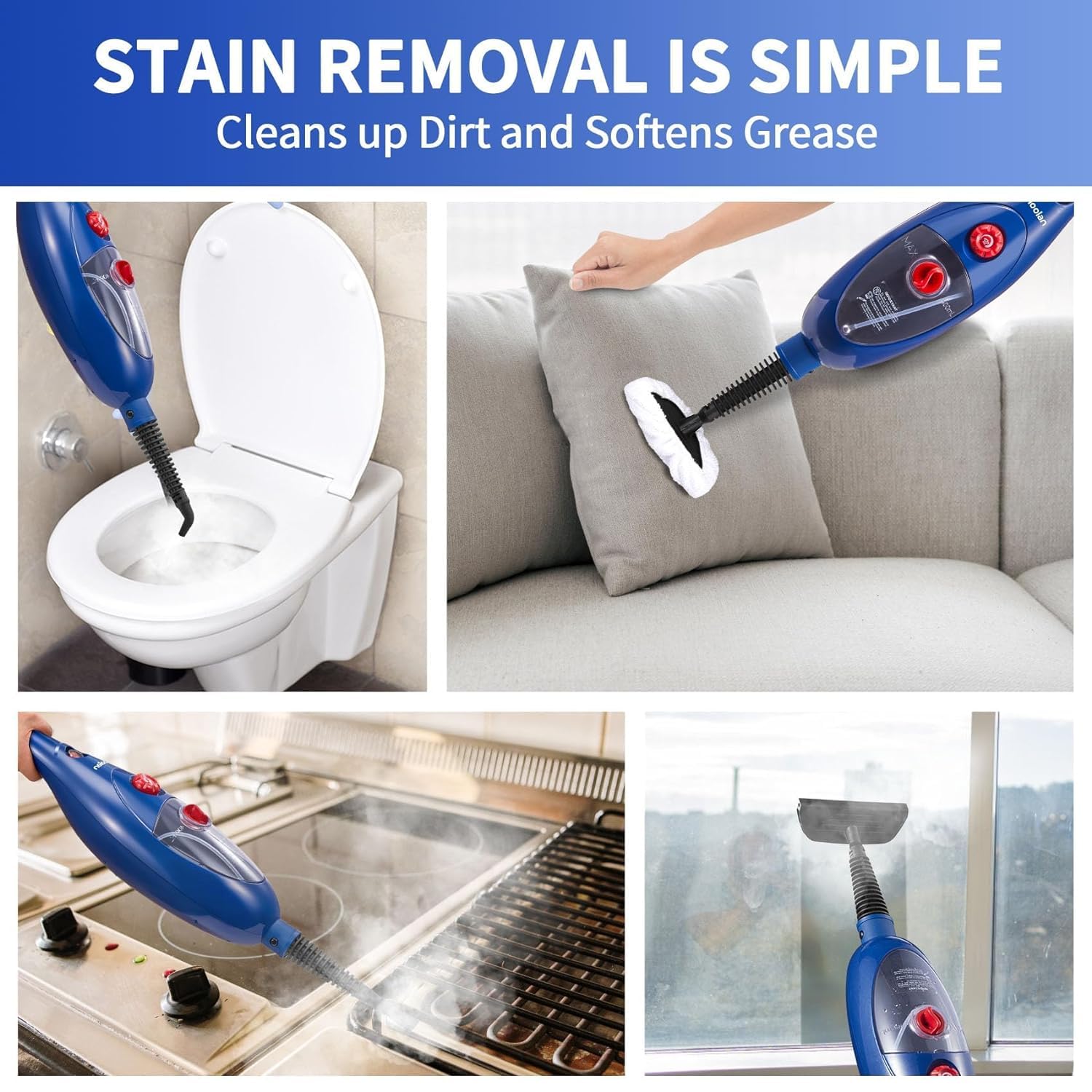 Moolan Steam Mop for Hardwood Floors 12 in 1 Steam Mop,Detachable