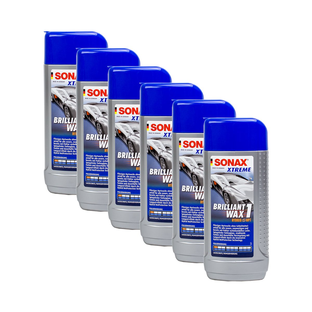 SONAX 6X 02011000 Xtreme BrilliantWax 1 Hybrid NPT wosk twardy w płynie 250 ml