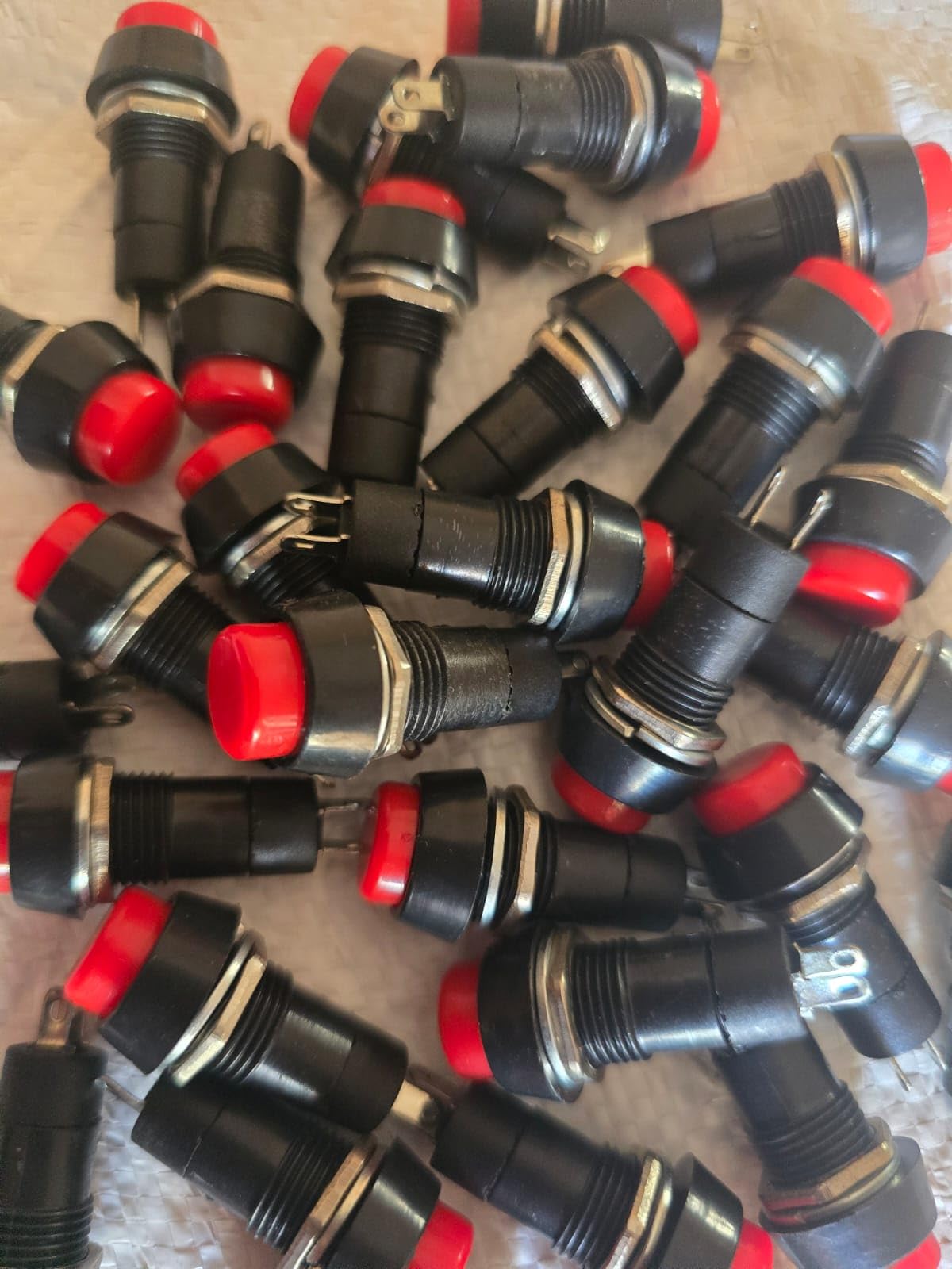Heavy Duty Push Button Switch, Black and Red, Momentary Tare Switch, Panel Mount Design, Pack of Multiple Switches-image-31